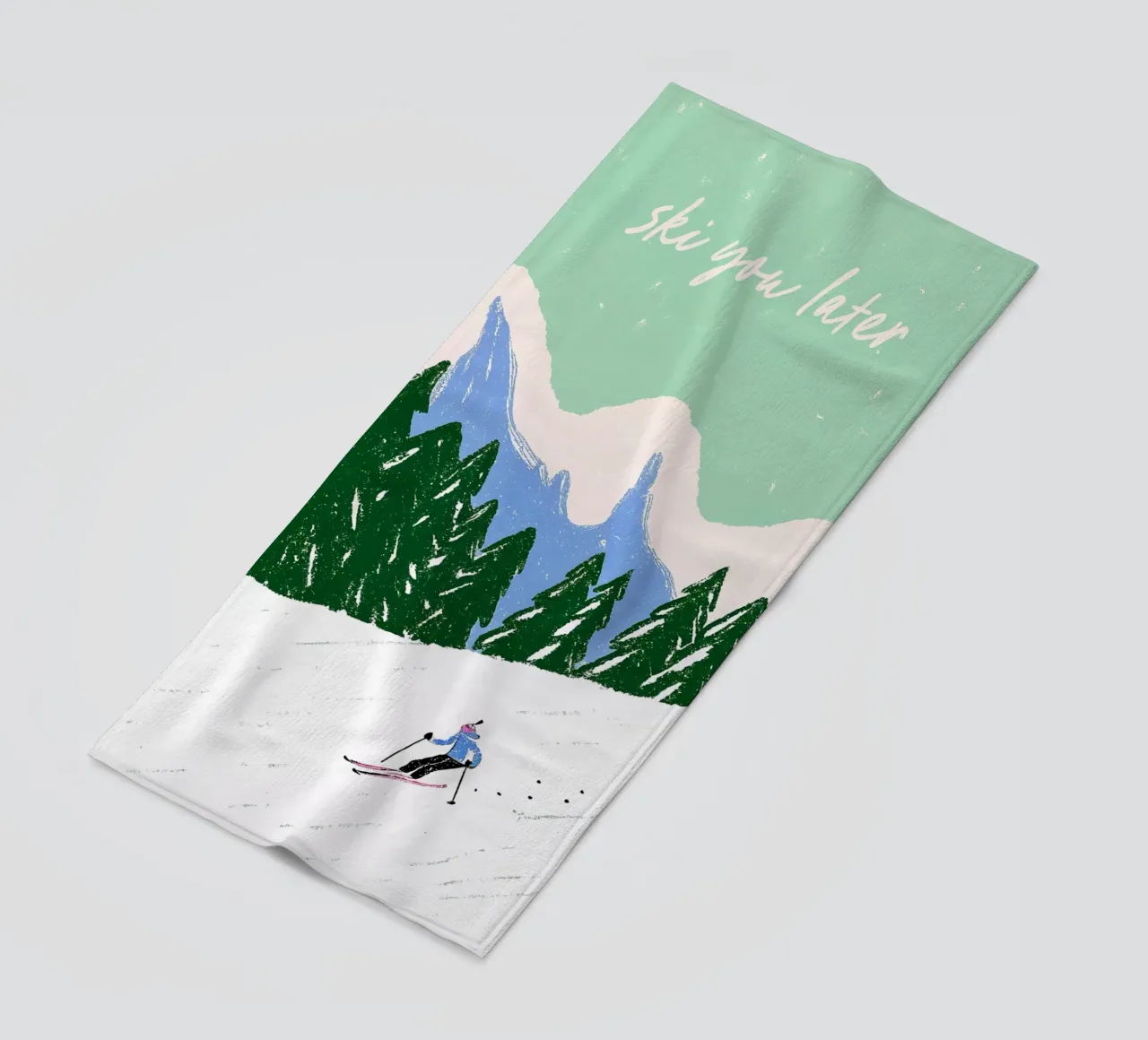 Ski You Later – Bergliebe Design telo mare da Studio Sori