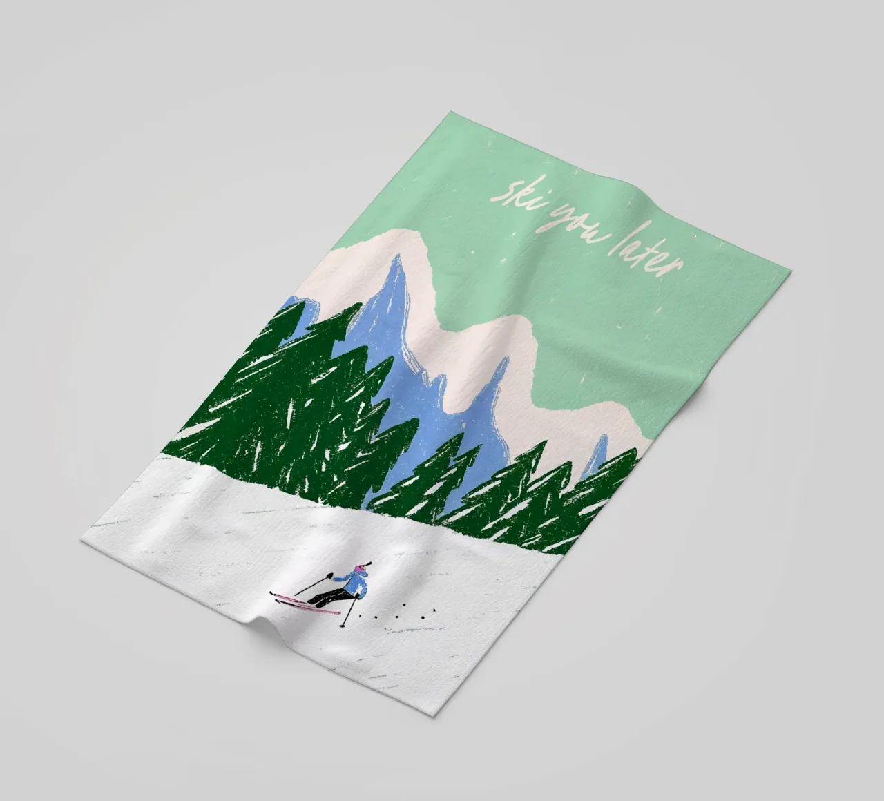 Ski You Later – Bergliebe Design telo mare da Studio Sori