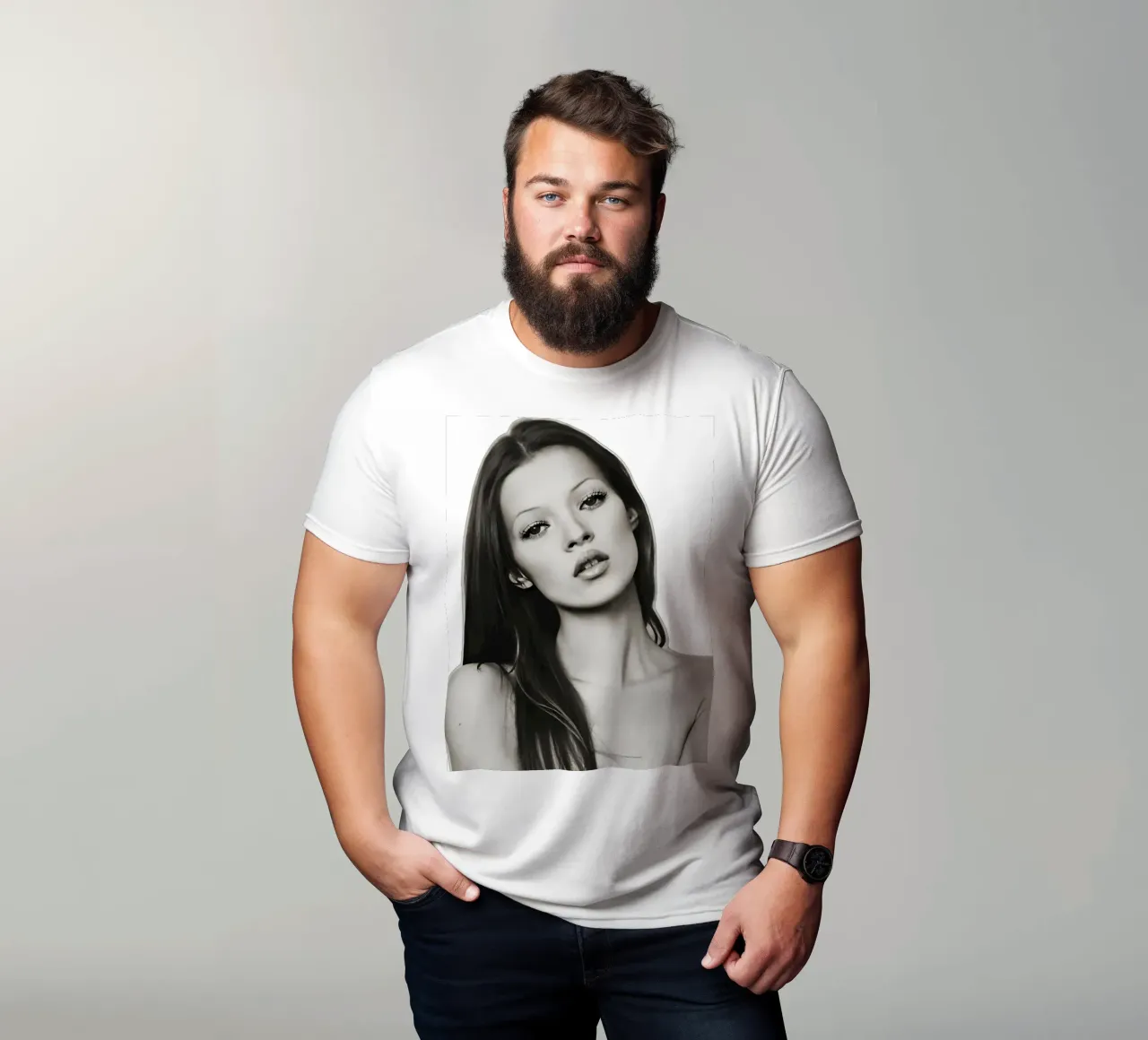 Posa da top model t-shirt da vintage