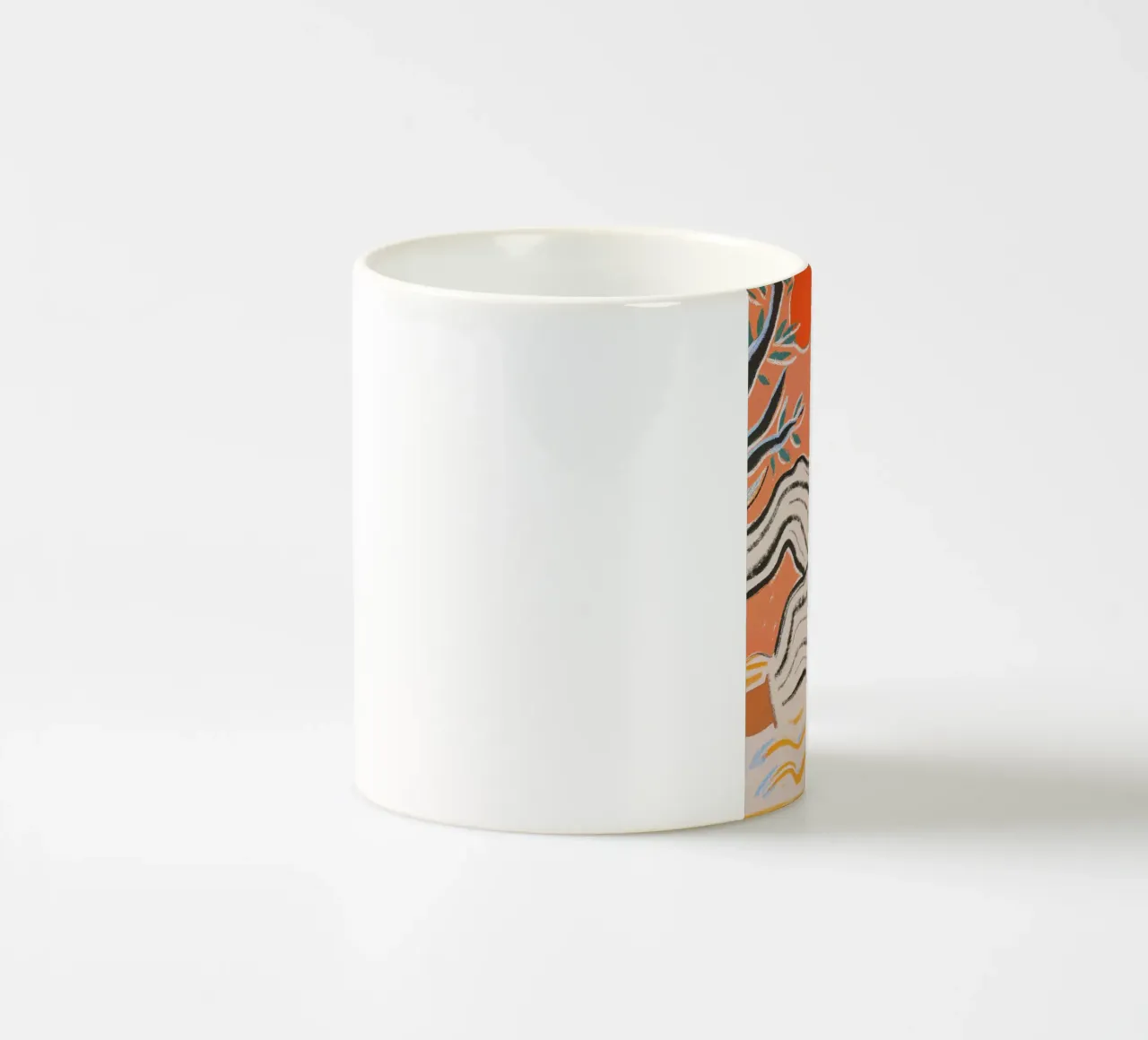 Calma in arancione - Illustrazione femminile tazza in ceramica da Studio Sori