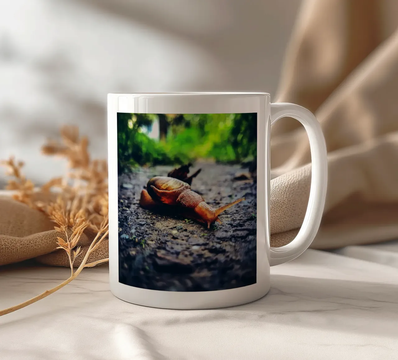 Small but persistent, slow but proud. ceramic mug by Nature's Palette