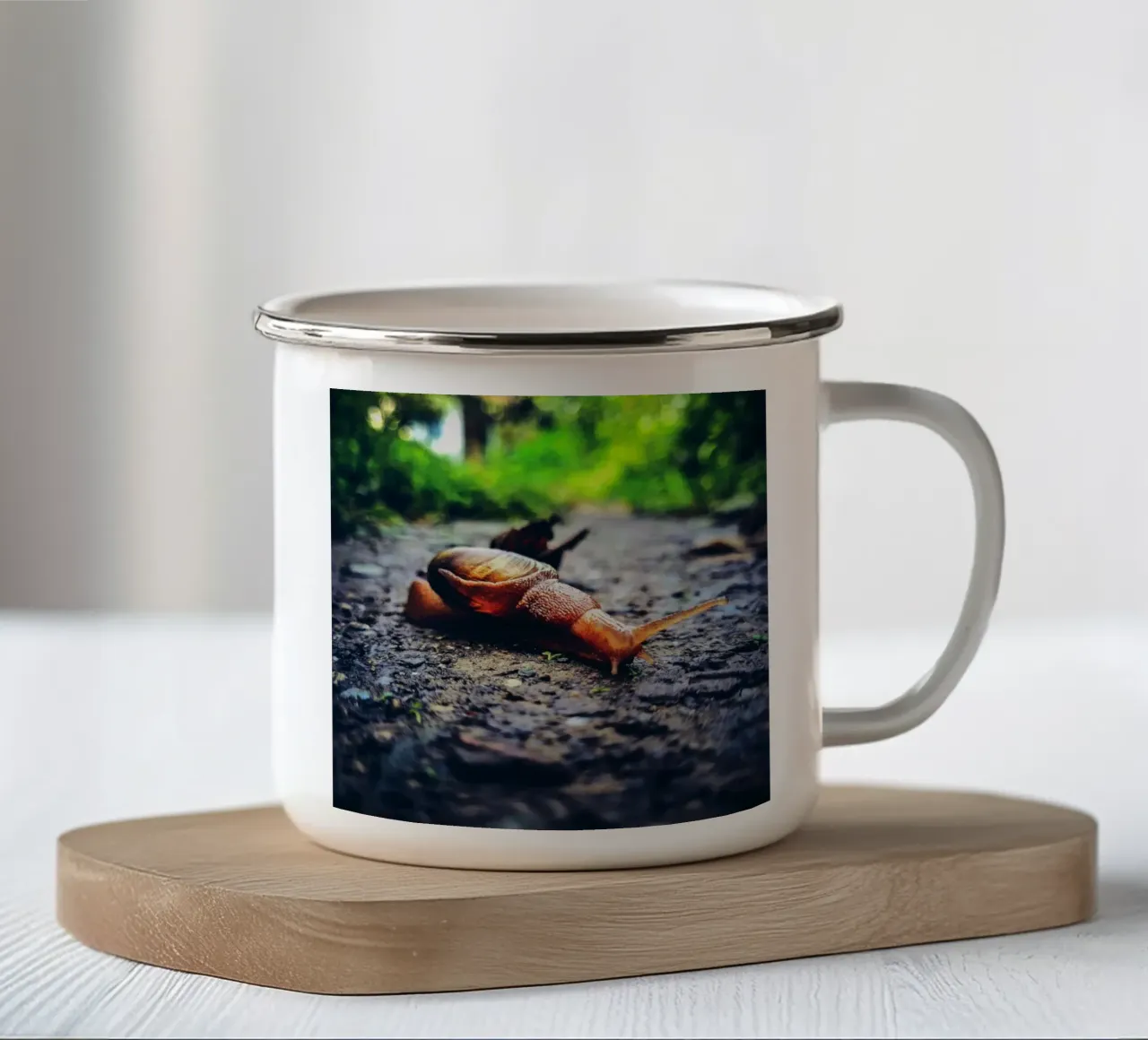 Small but persistent, slow but proud. enamel mug by Nature's Palette