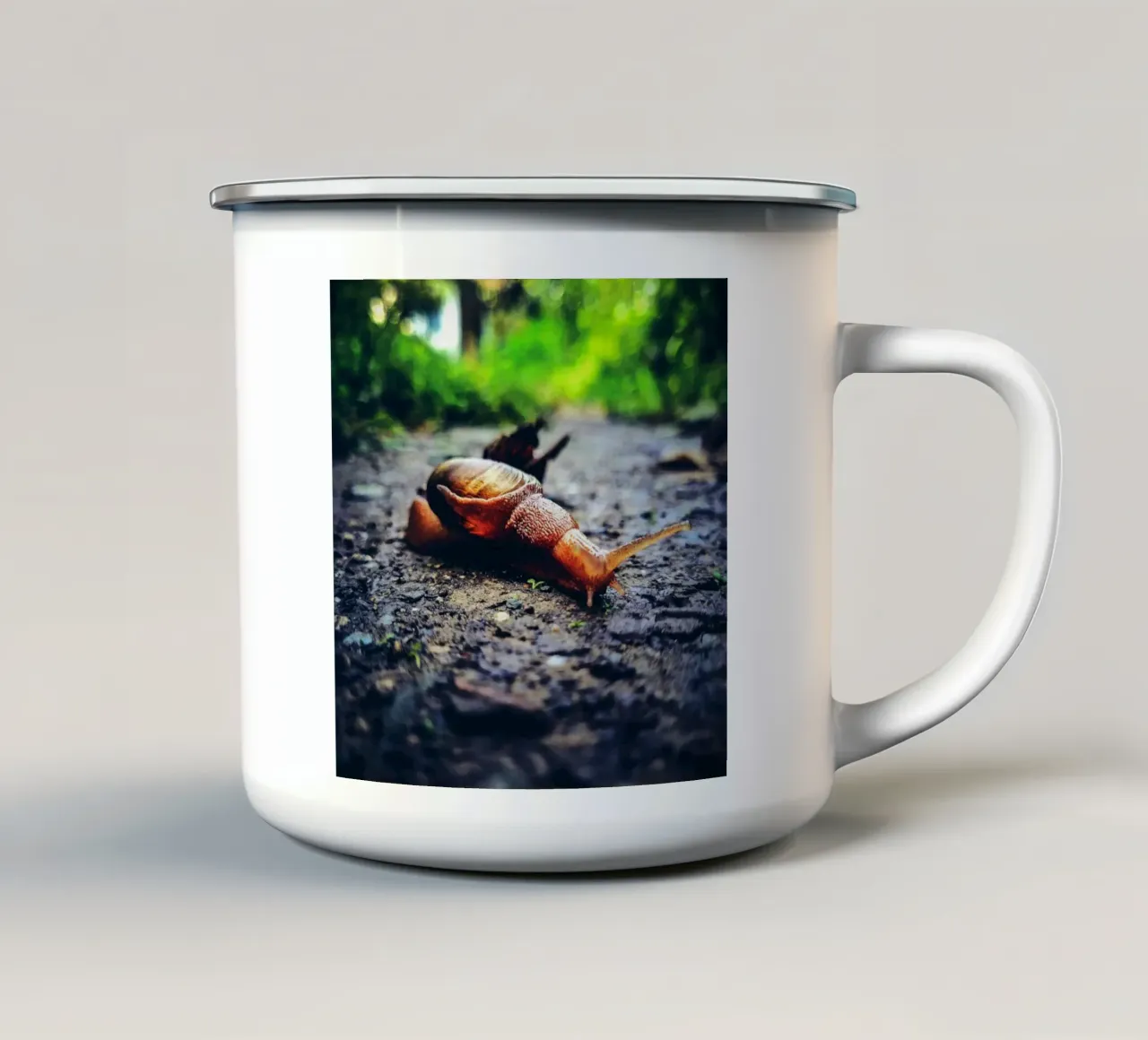 Small but persistent, slow but proud. enamel mug by Nature's Palette