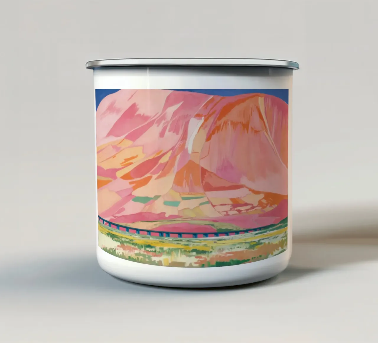 Mirage di montagna pastello tazza in smalto da Angkasa Mist