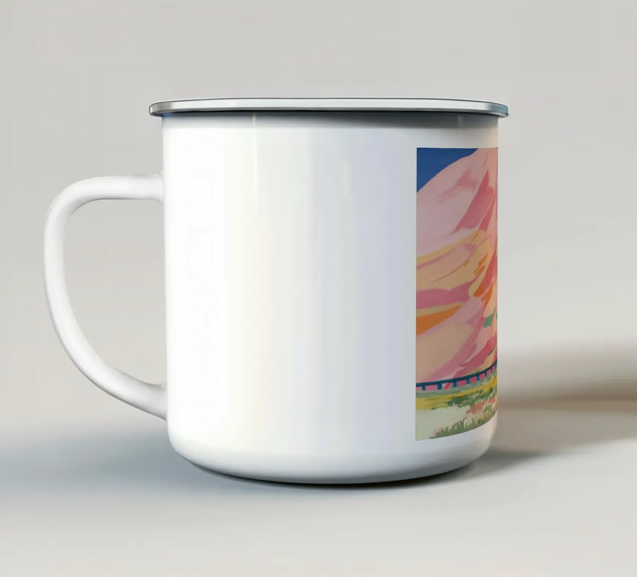 Mirage di montagna pastello tazza in smalto da Angkasa Mist