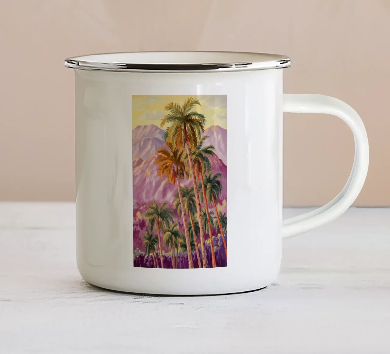 Sogni di palma pastello tazza in smalto da Angkasa Mist