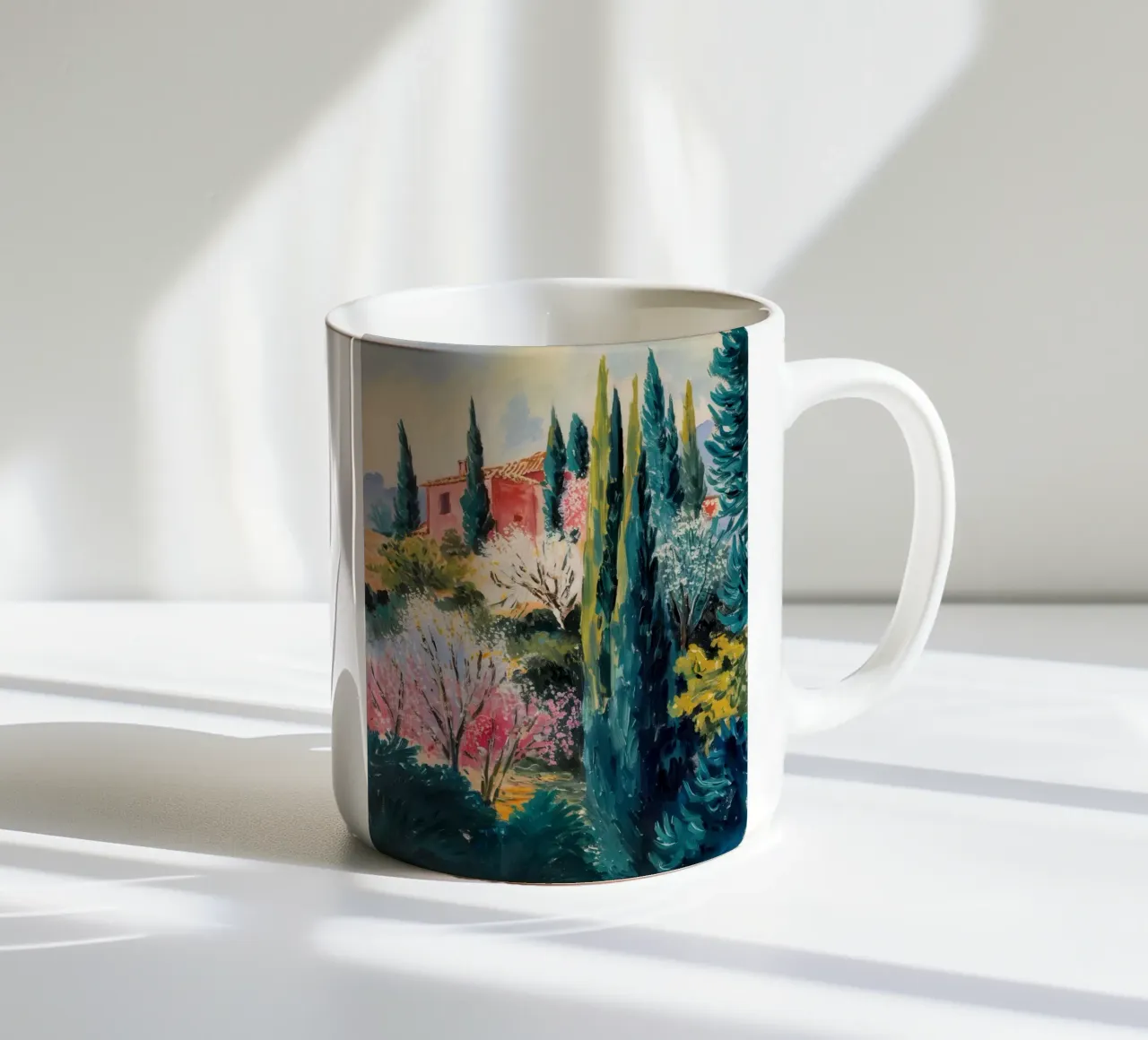 Giardino dei cipressi cromatici tazza in ceramica da Angkasa Mist