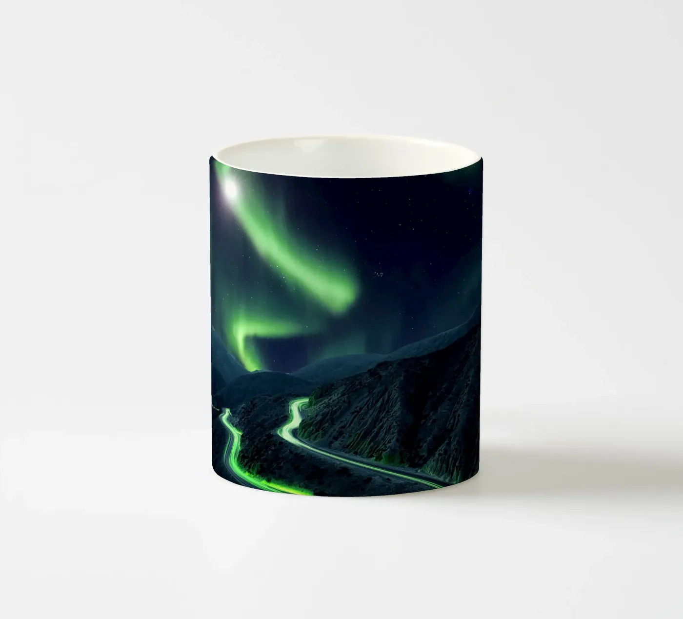 Aurora ceramic mug by arizrab