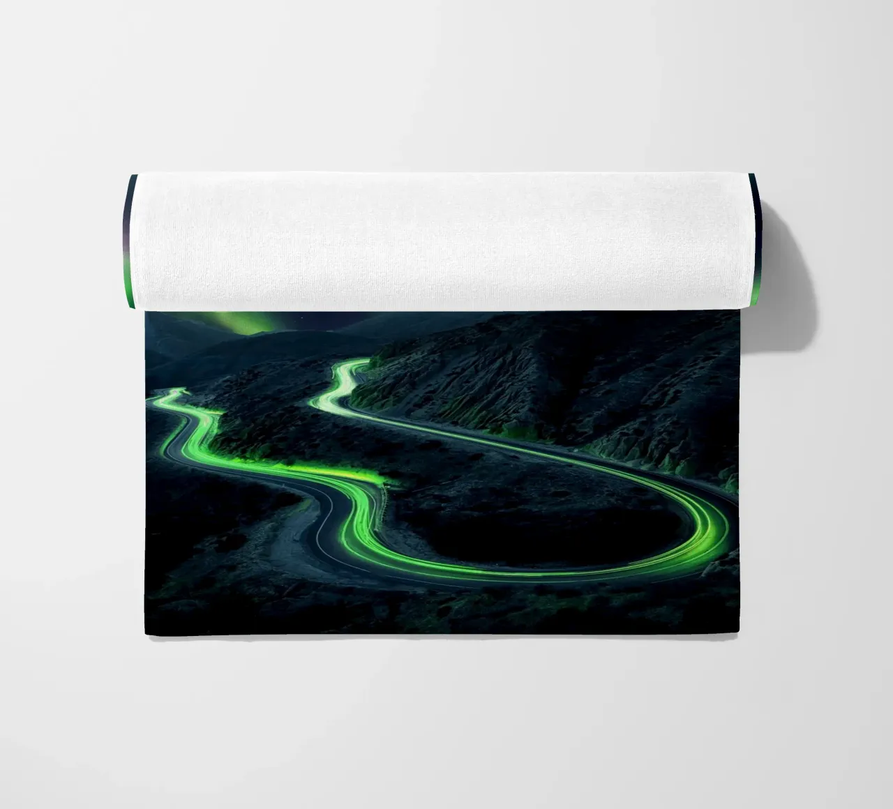 Aurora beach towel by arizrab
