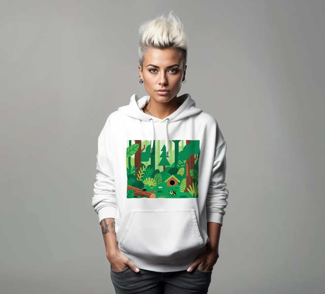Verde felpa con cappuccio da knowledge