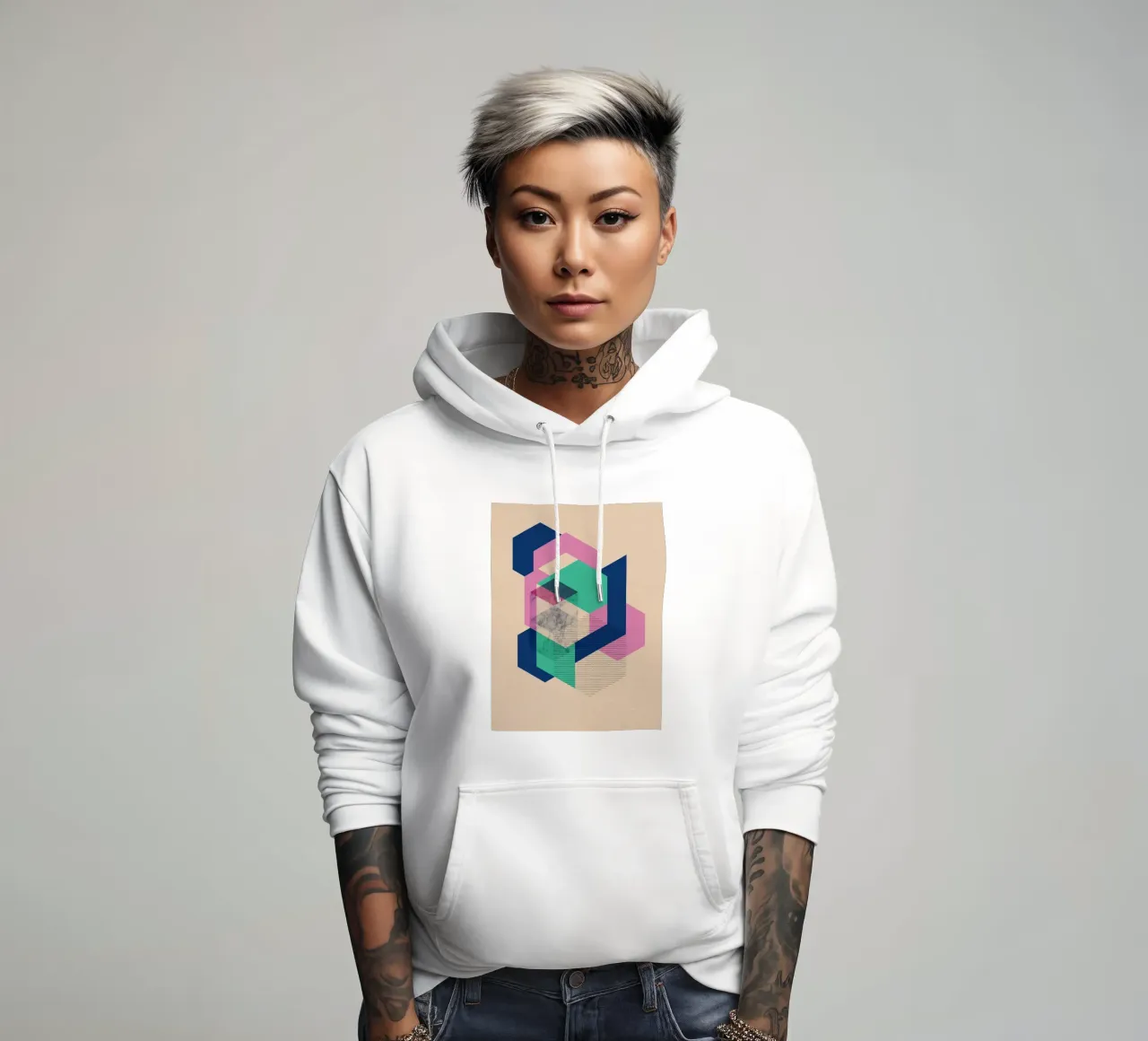 Strati esagonali felpa con cappuccio da Kim Hubball Studio
