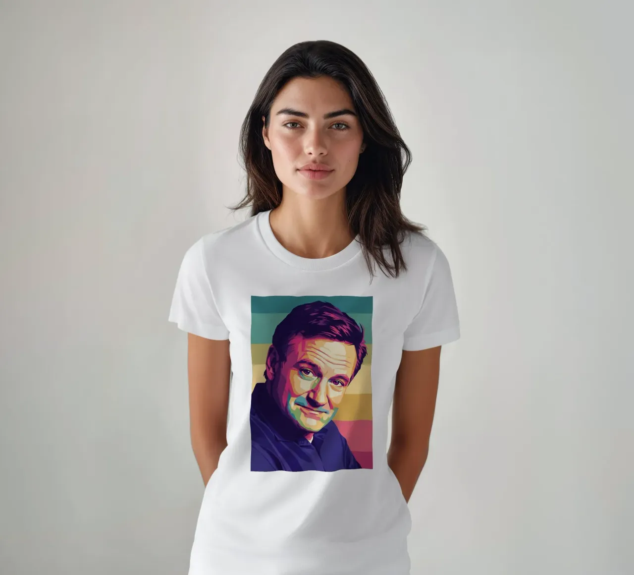 Ritratto pop art di Robin Williams t-shirt da Hantamrata