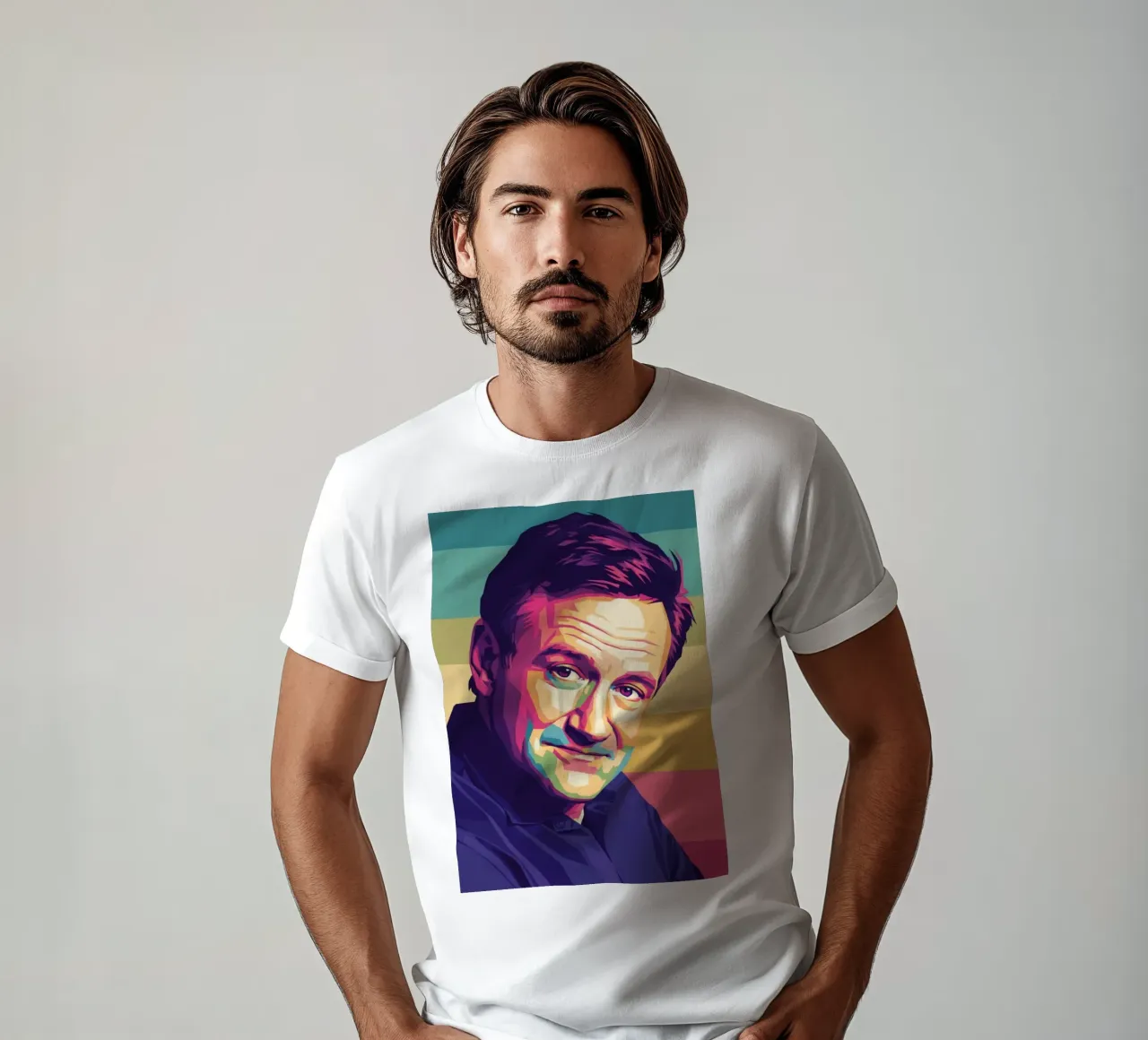 Ritratto pop art di Robin Williams t-shirt da Hantamrata