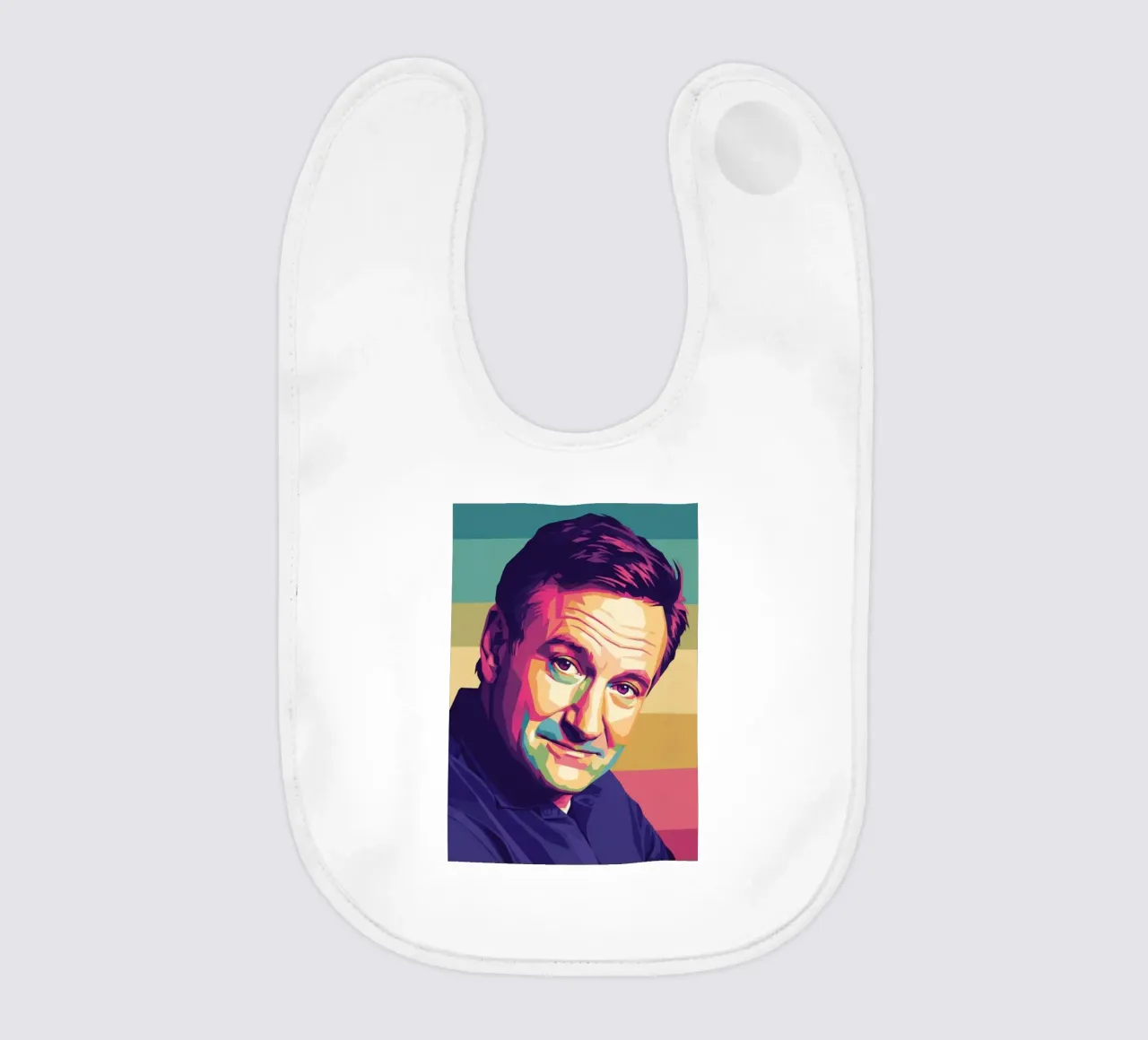 Ritratto pop art di Robin Williams bavaglino da Hantamrata