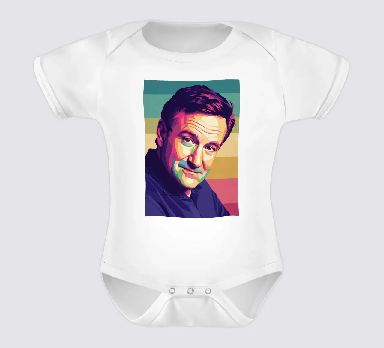 Ritratto pop art di Robin Williams body neonato maniche corte da Hantamrata