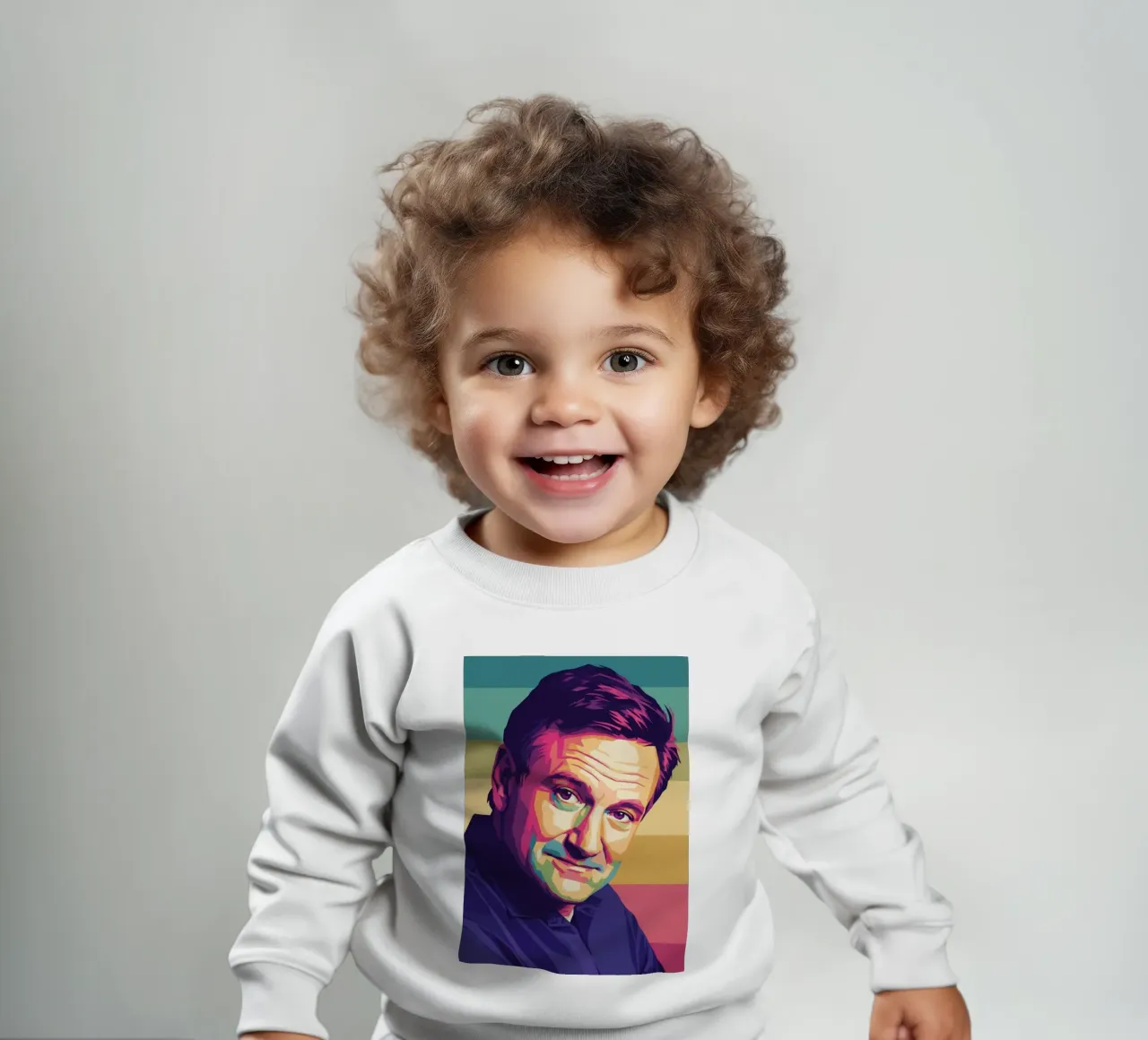 Ritratto pop art di Robin Williams felpa neonato da Hantamrata