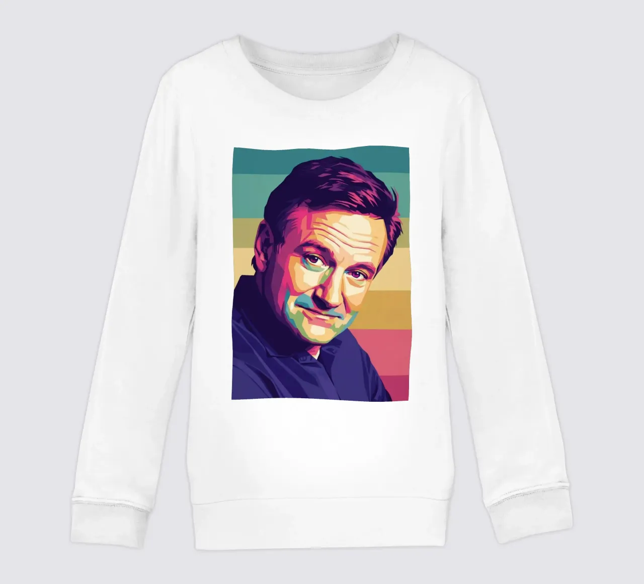 Ritratto pop art di Robin Williams felpa bambino da Hantamrata