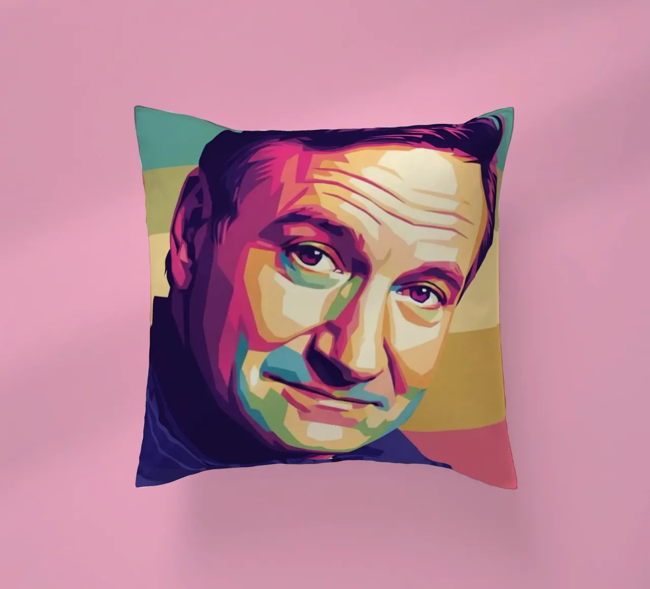 Ritratto pop art di Robin Williams cuscino da Hantamrata
