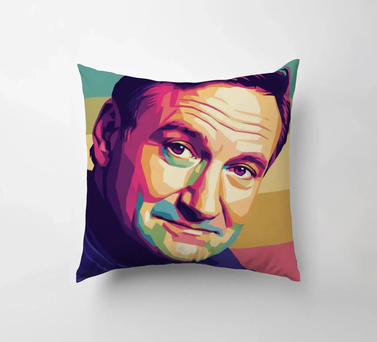 Ritratto pop art di Robin Williams cuscino da Hantamrata
