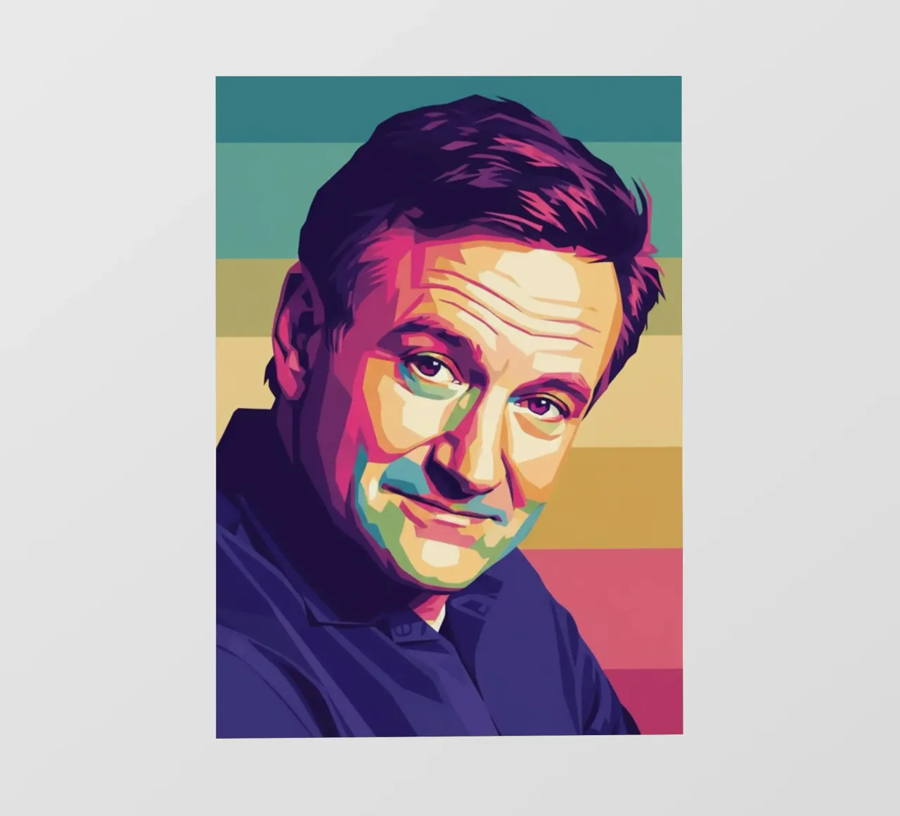 Ritratto pop art di Robin Williams pellicola backlit da Hantamrata