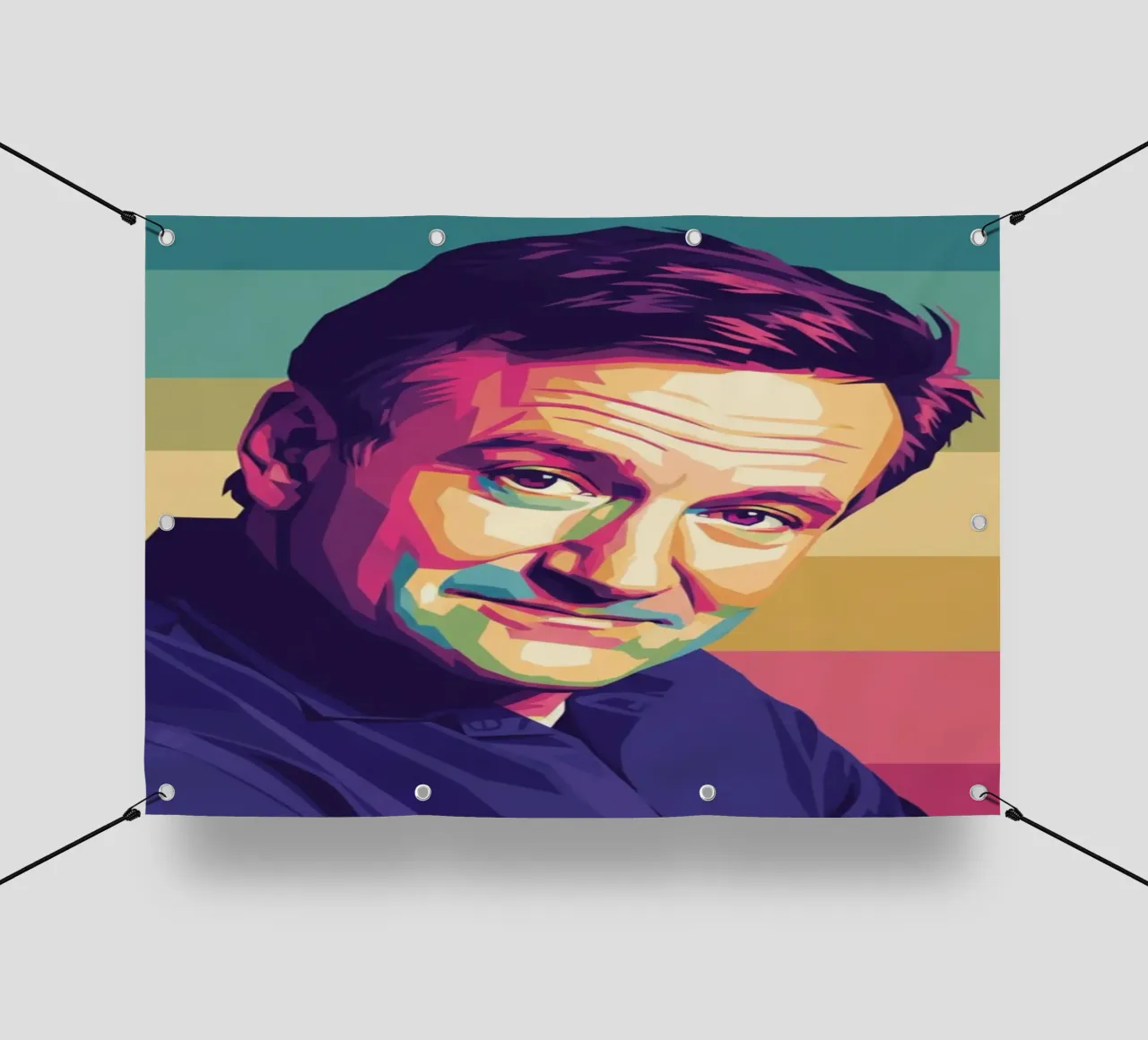 Ritratto pop art di Robin Williams telo in pvc da Hantamrata