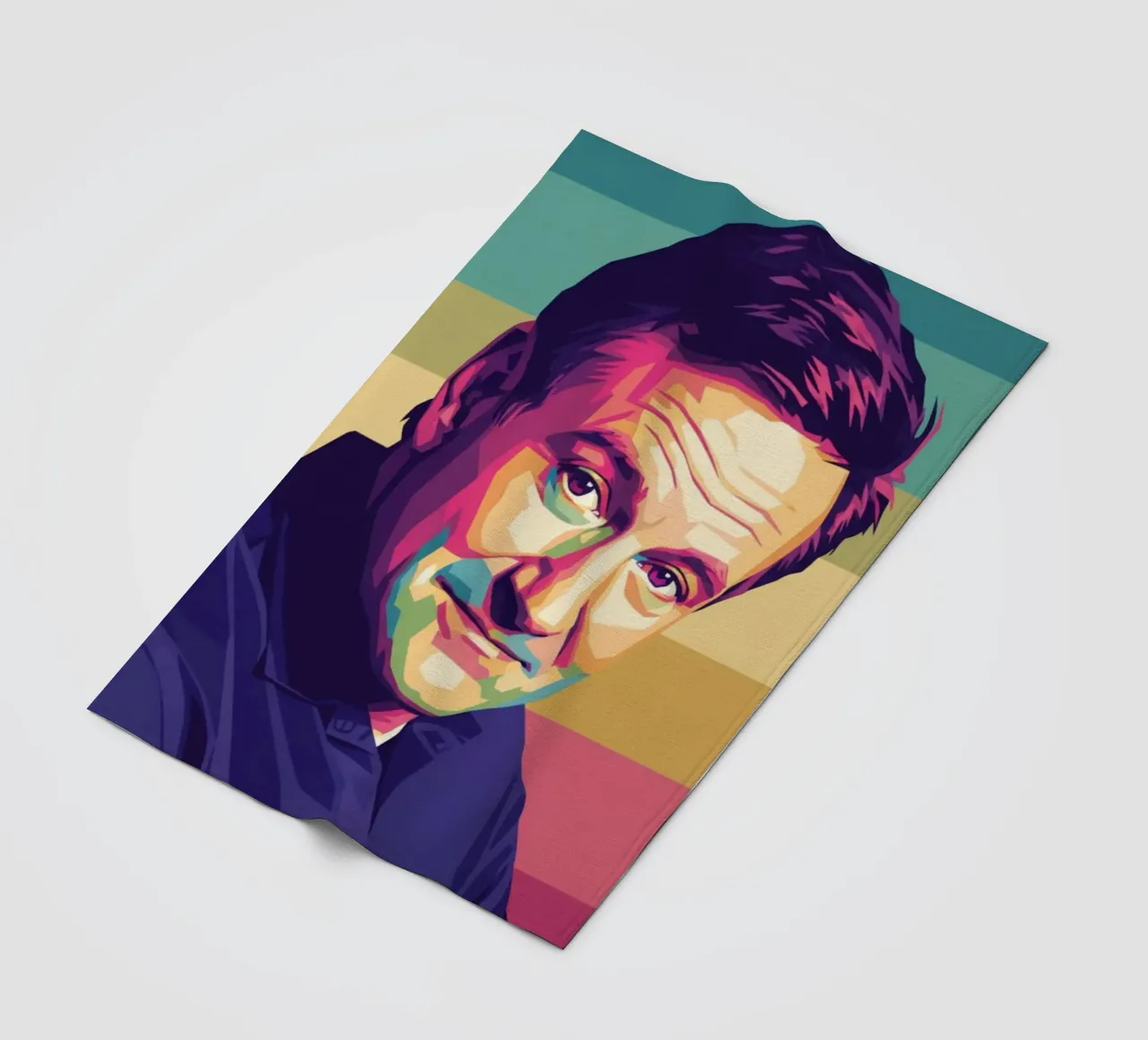 Ritratto pop art di Robin Williams coperta in pile da Hantamrata