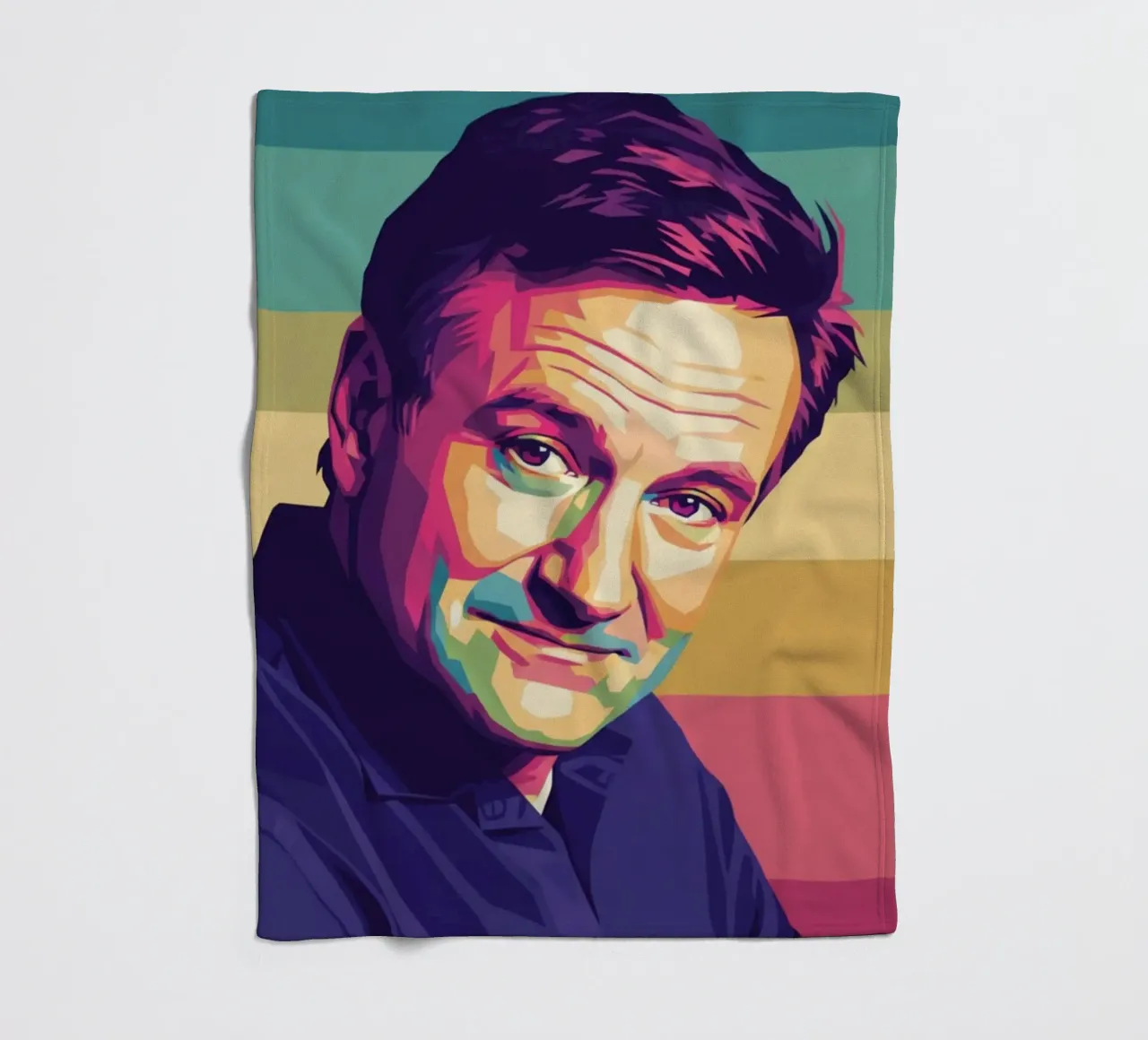 Ritratto pop art di Robin Williams coperta in pile da Hantamrata