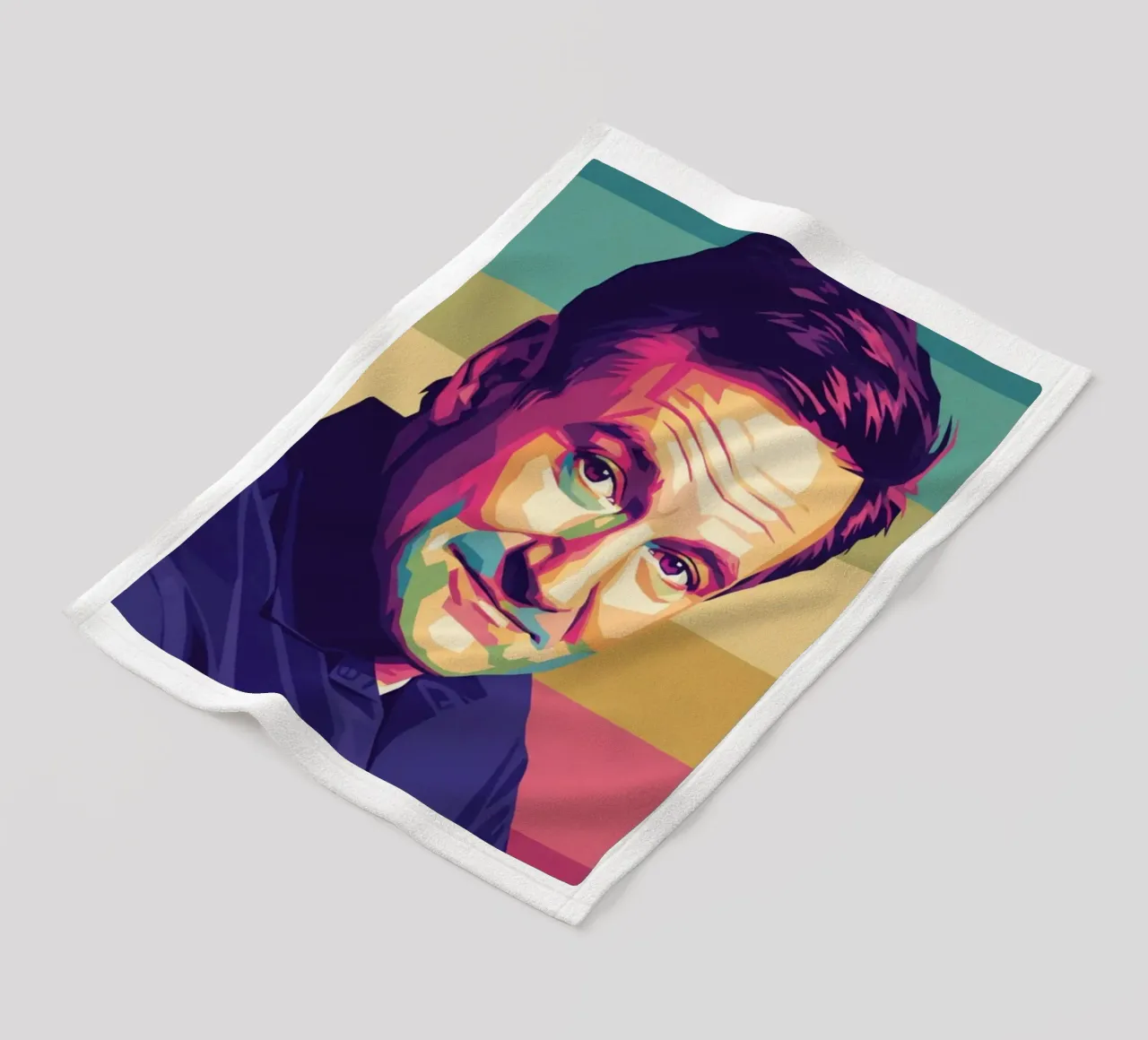 Ritratto pop art di Robin Williams coperta in pile da Hantamrata