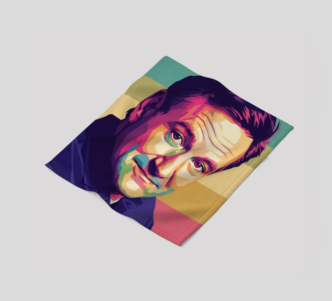 Ritratto pop art di Robin Williams coperta in pile da Hantamrata