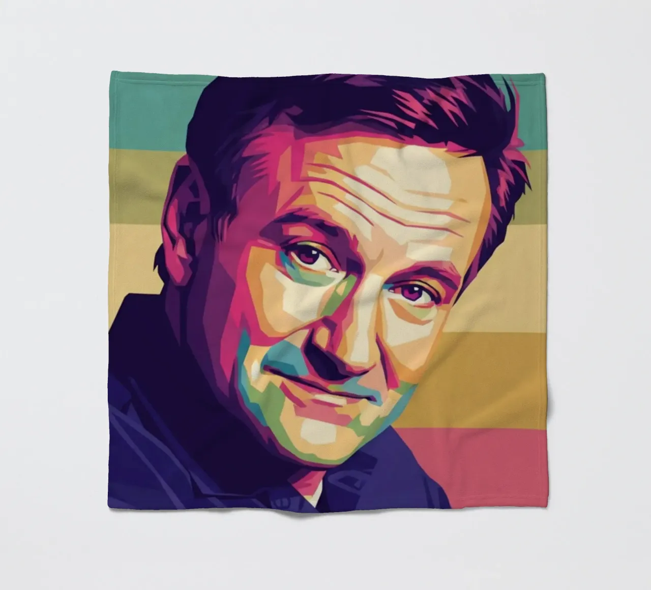 Ritratto pop art di Robin Williams coperta in pile da Hantamrata