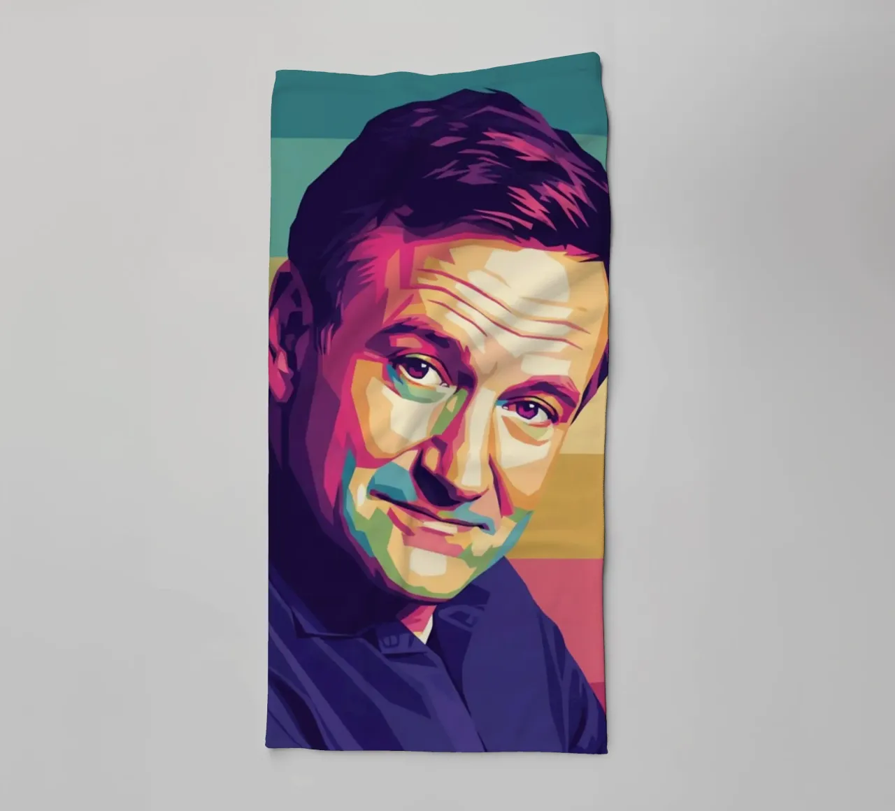Ritratto pop art di Robin Williams asciugamano da bagno da Hantamrata