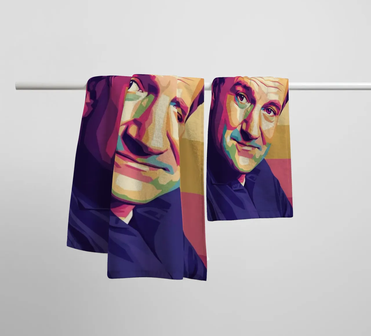 Ritratto pop art di Robin Williams asciugamano da bagno da Hantamrata