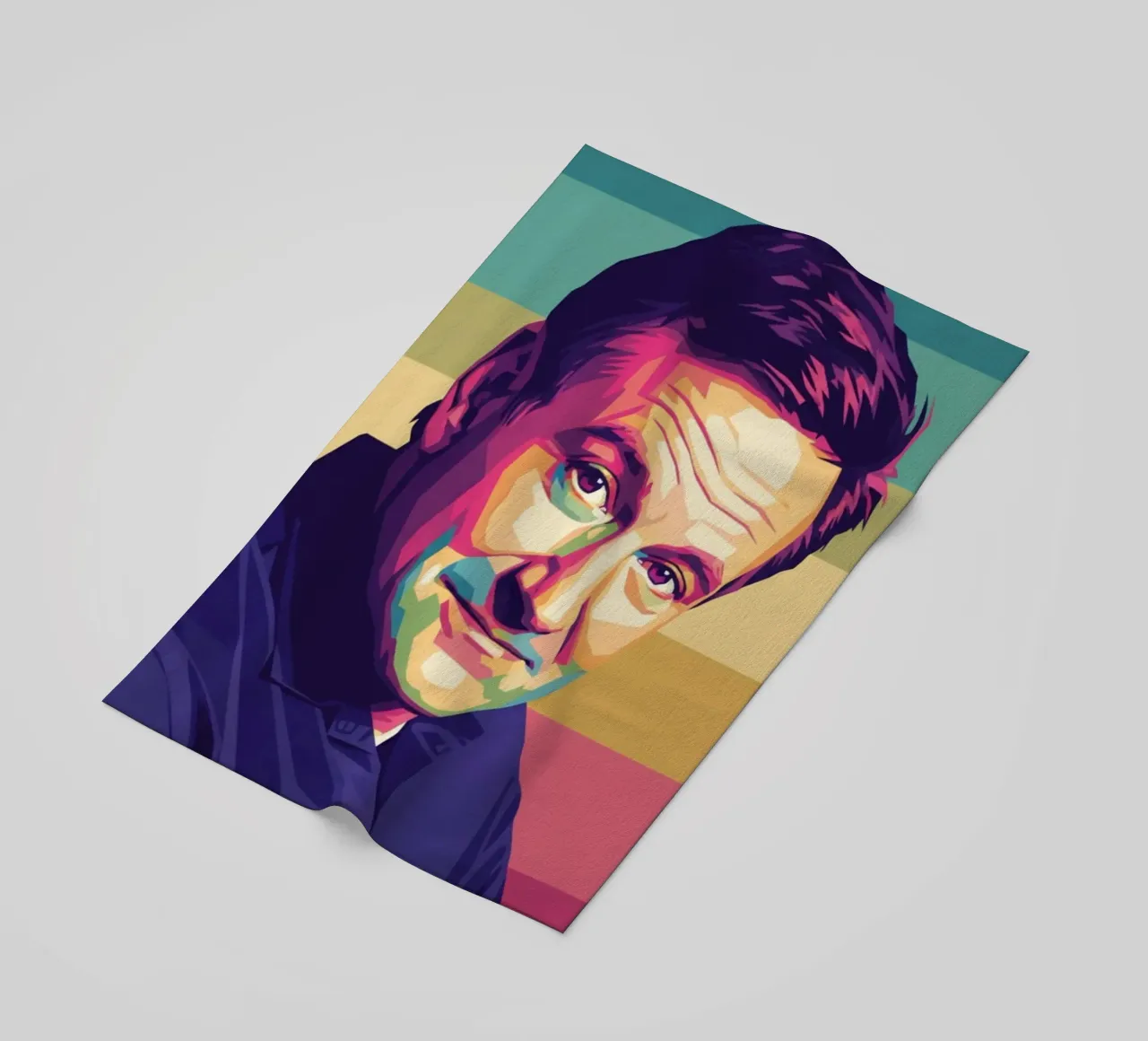 Ritratto pop art di Robin Williams telo mare da Hantamrata