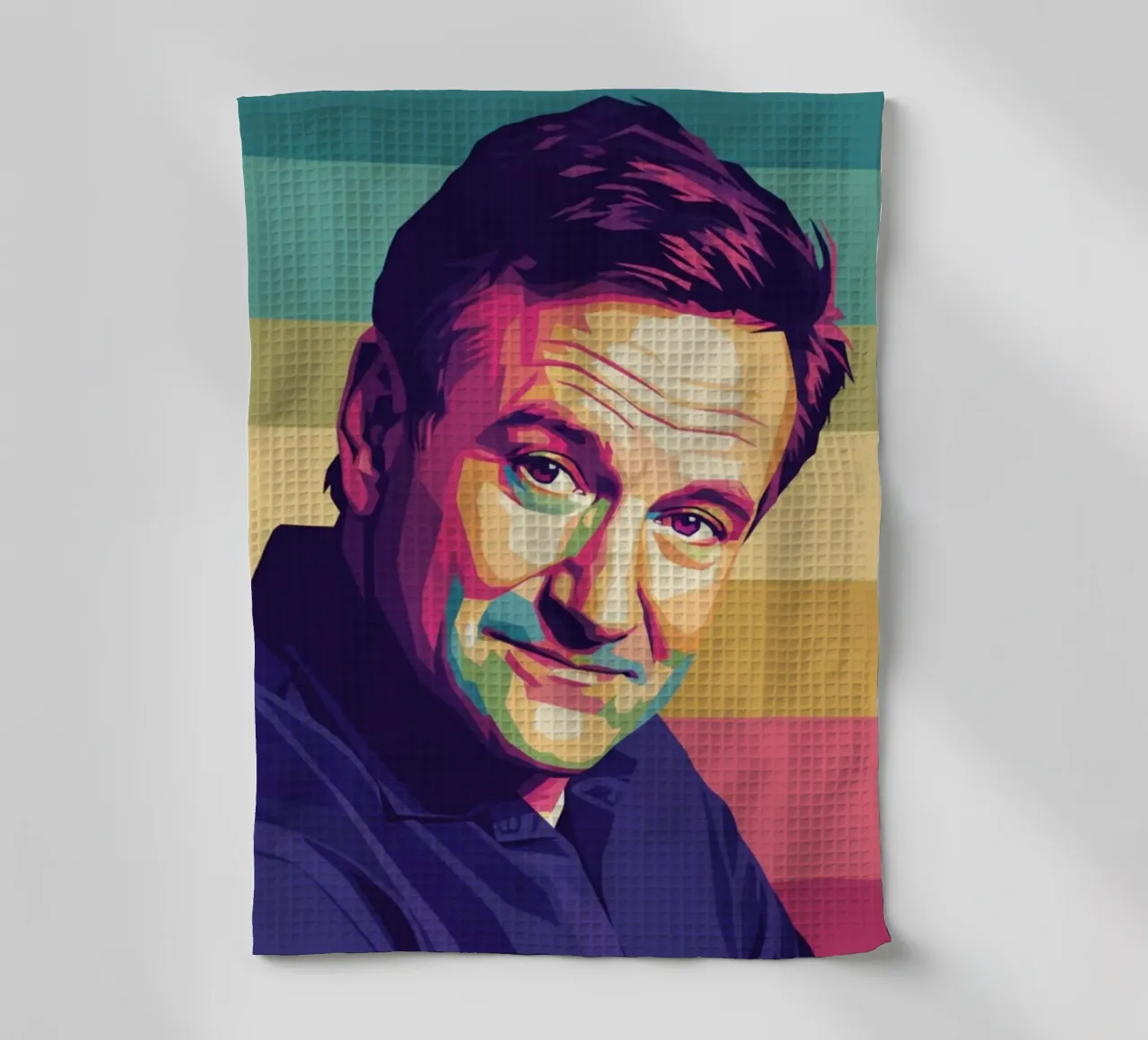 Ritratto pop art di Robin Williams canovaccio da cucina da Hantamrata