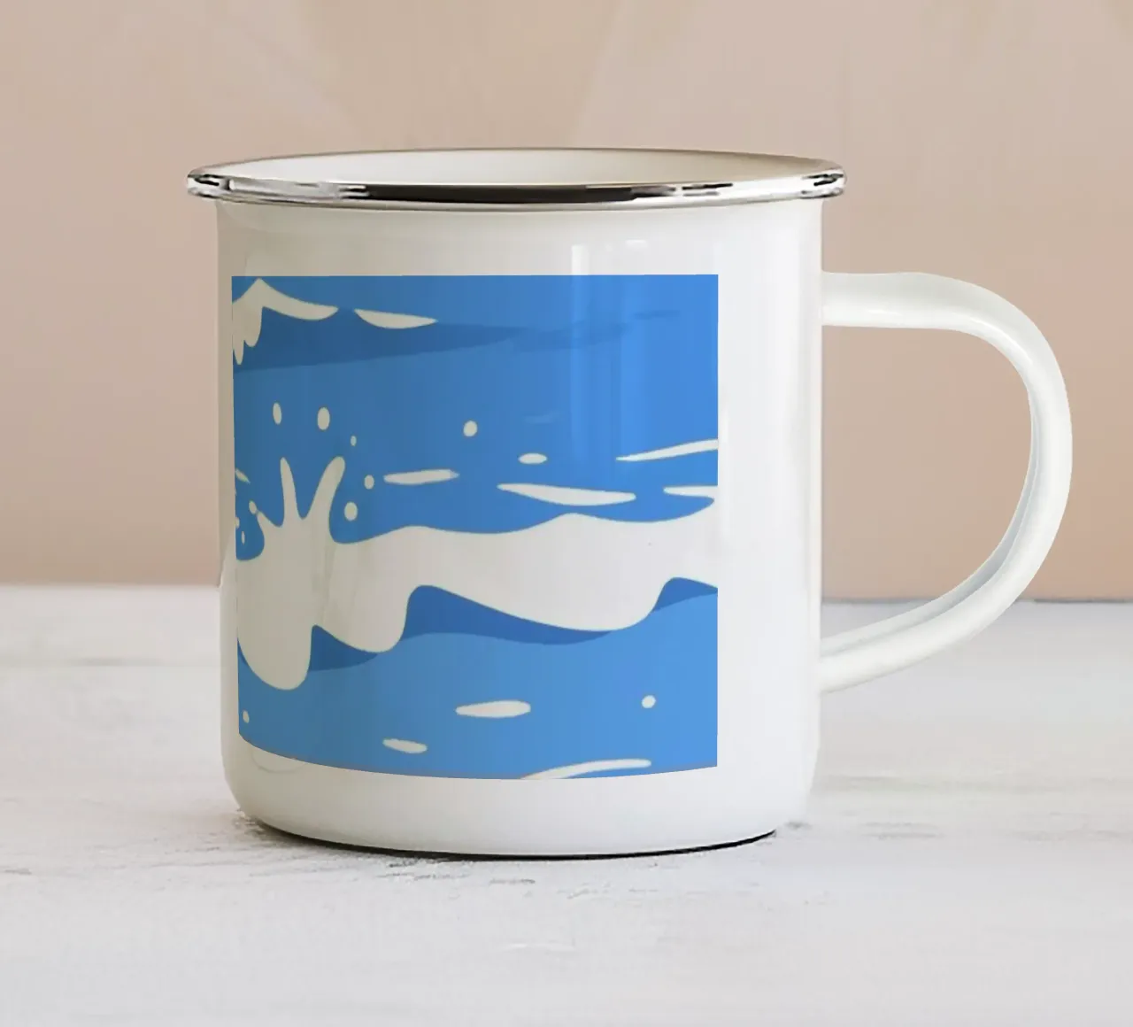 Oceano Blu tazza in smalto da knowledge