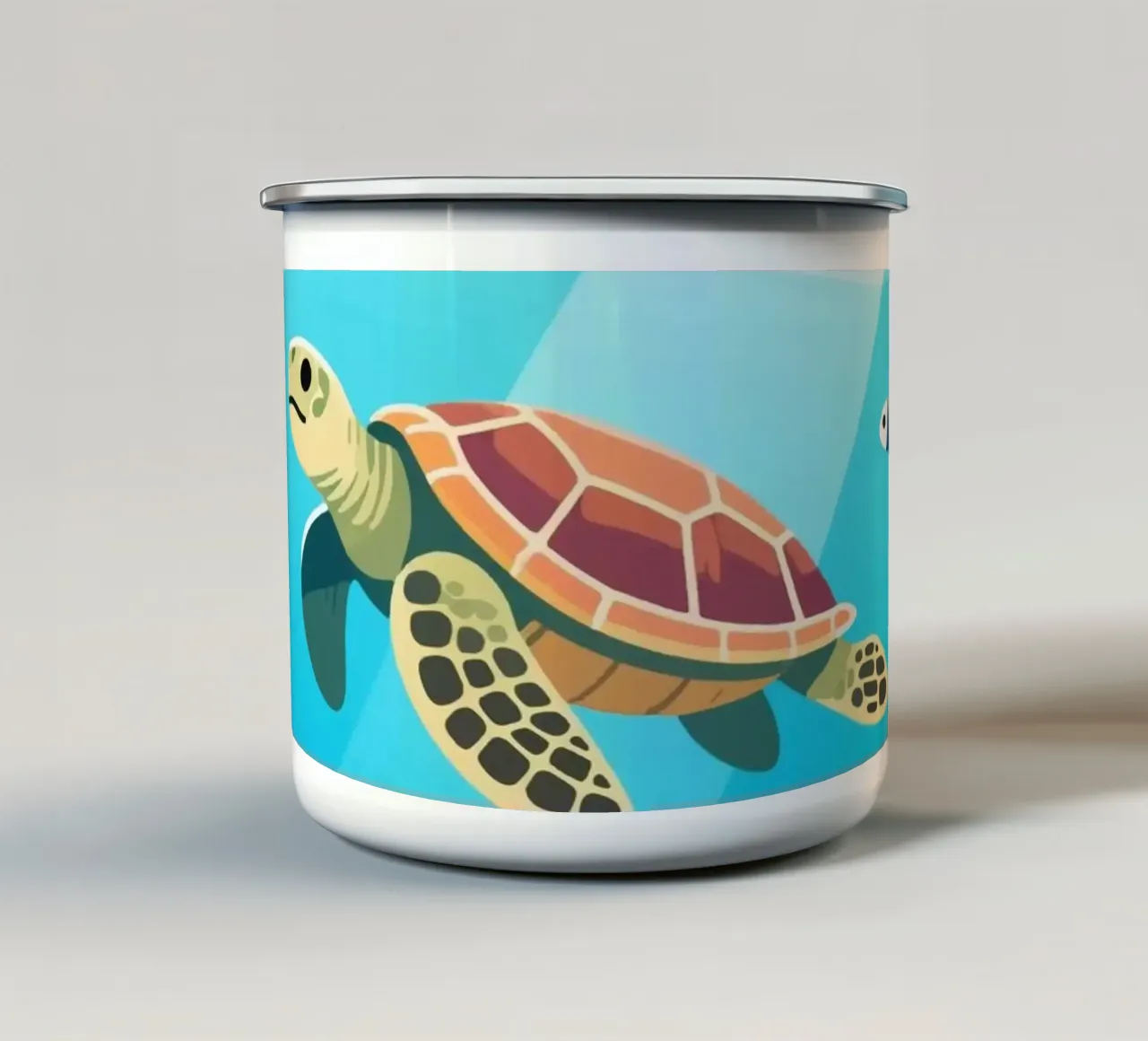 Tartaruga sott'acqua tazza in smalto da knowledge