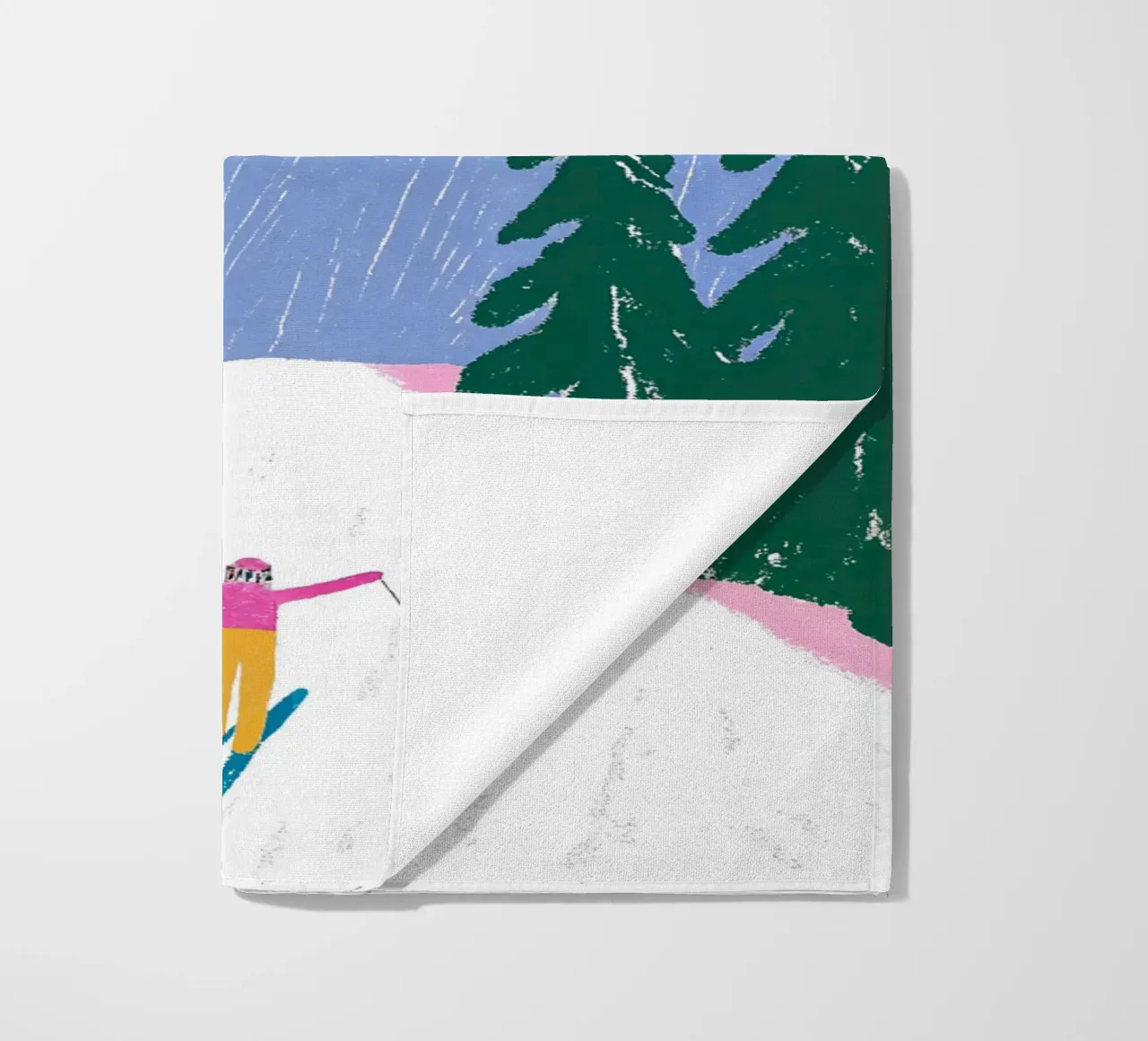 Sciare più tardi - Poster Alpi pastello telo mare da ChristmasMooodz