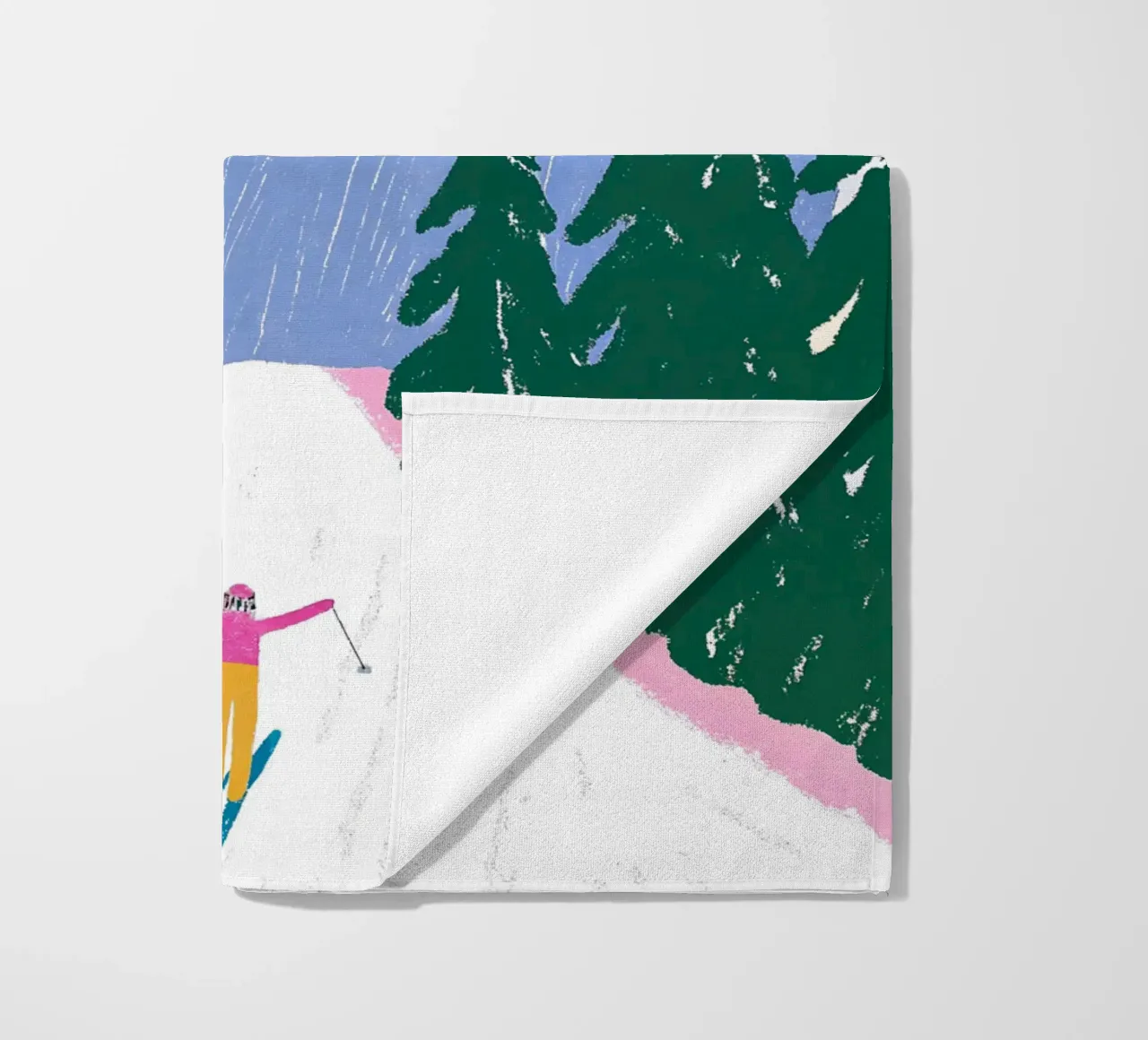 Sciare più tardi - Poster Alpi pastello telo mare da ChristmasMooodz