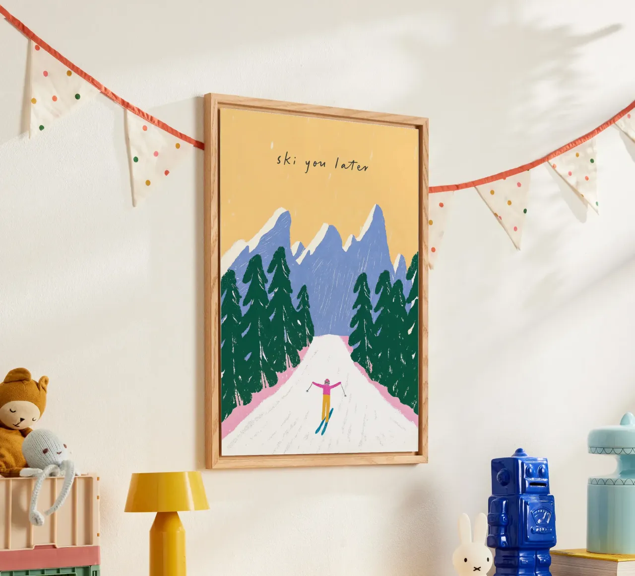 Sciare più tardi - Poster Alpi pastello plexiglass da ChristmasMooodz