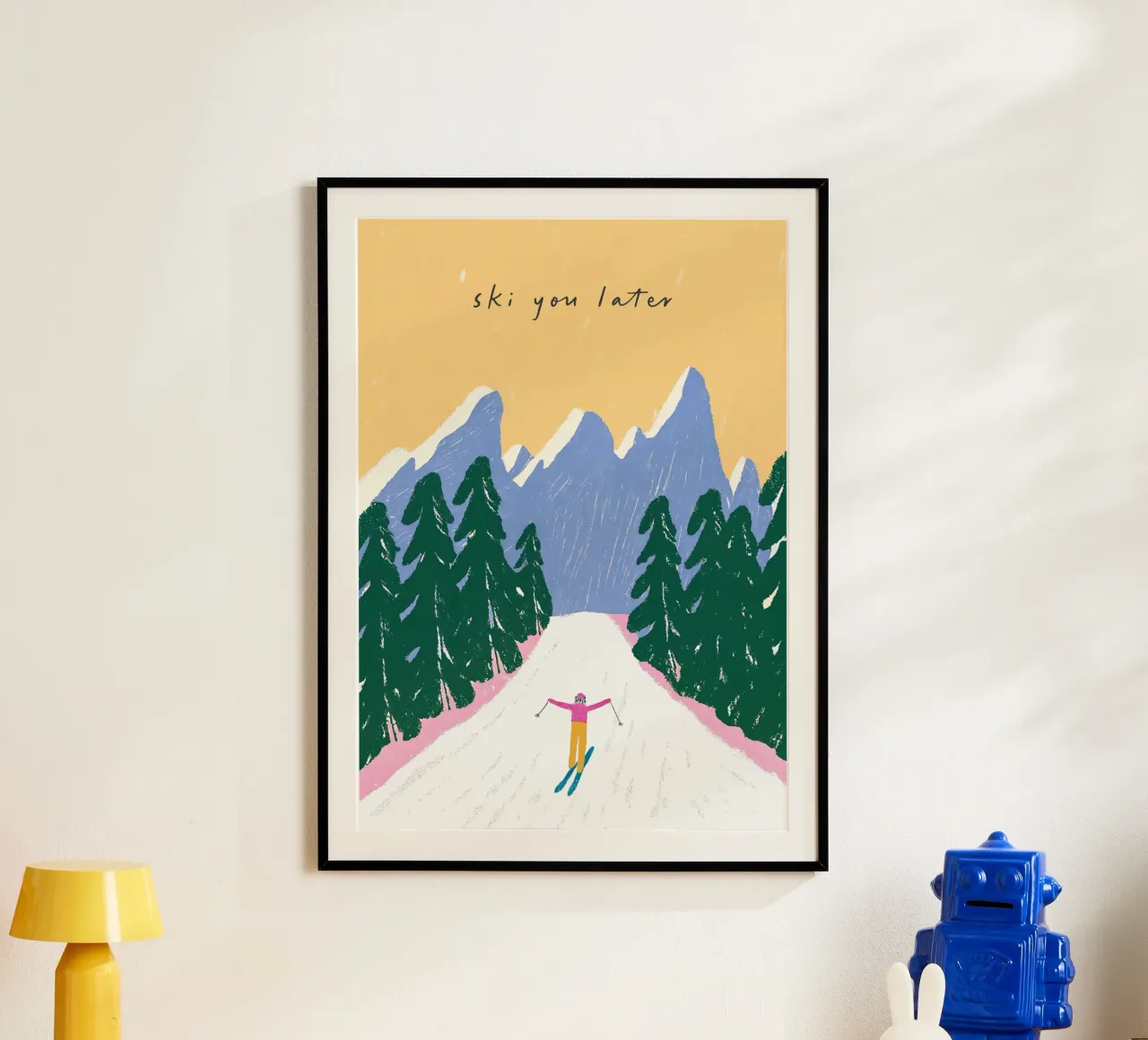 Sciare più tardi - Poster Alpi pastello carta hahnemühle da ChristmasMooodz