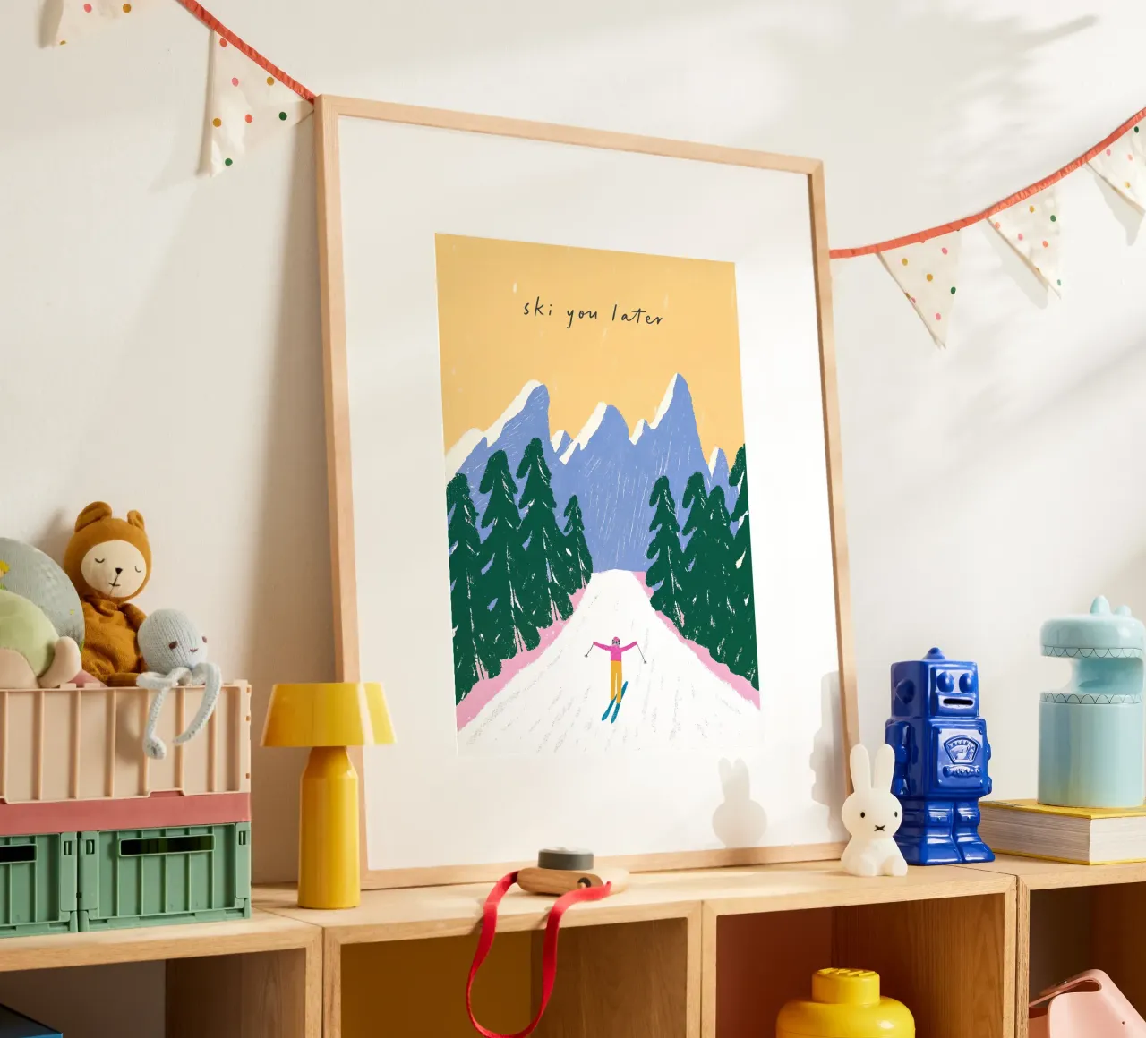 Sciare più tardi - Poster Alpi pastello carta hahnemühle da ChristmasMooodz