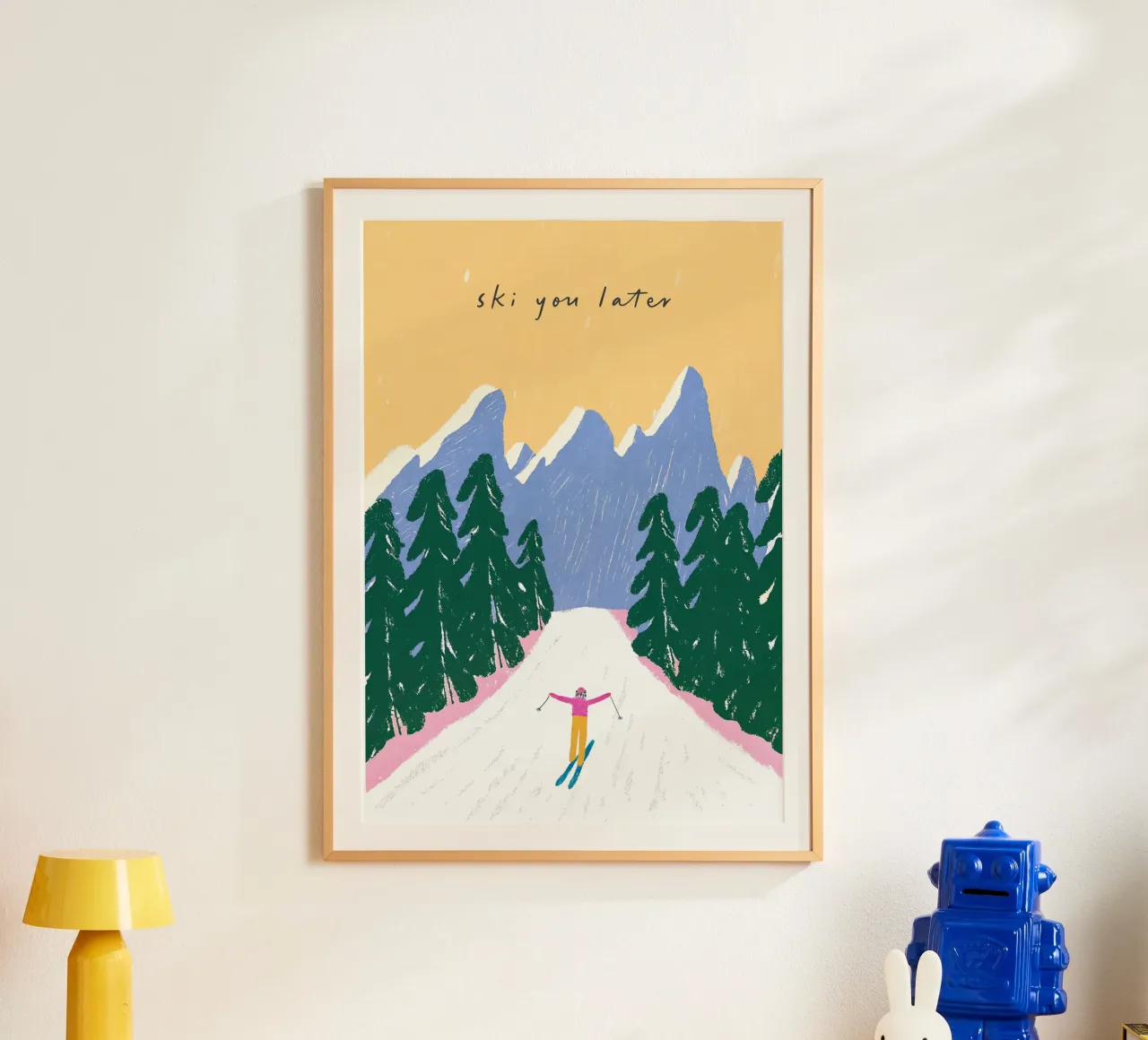 Sciare più tardi - Poster Alpi pastello carta hahnemühle da ChristmasMooodz