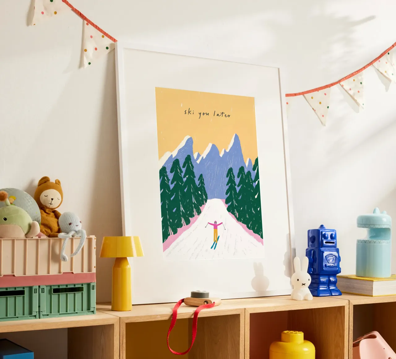 Sciare più tardi - Poster Alpi pastello carta hahnemühle da ChristmasMooodz