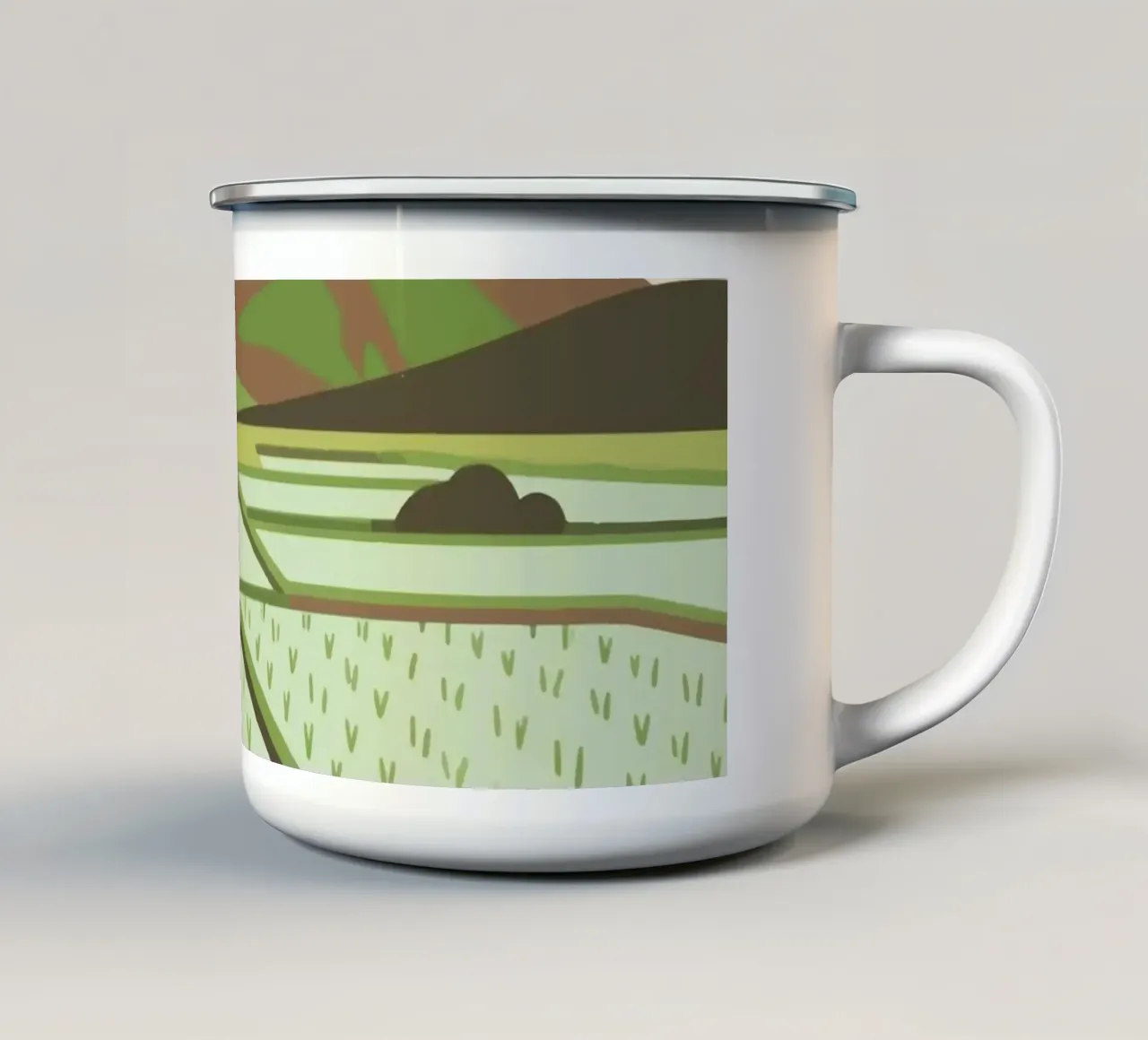 Rurale di montagna tazza in smalto da knowledge