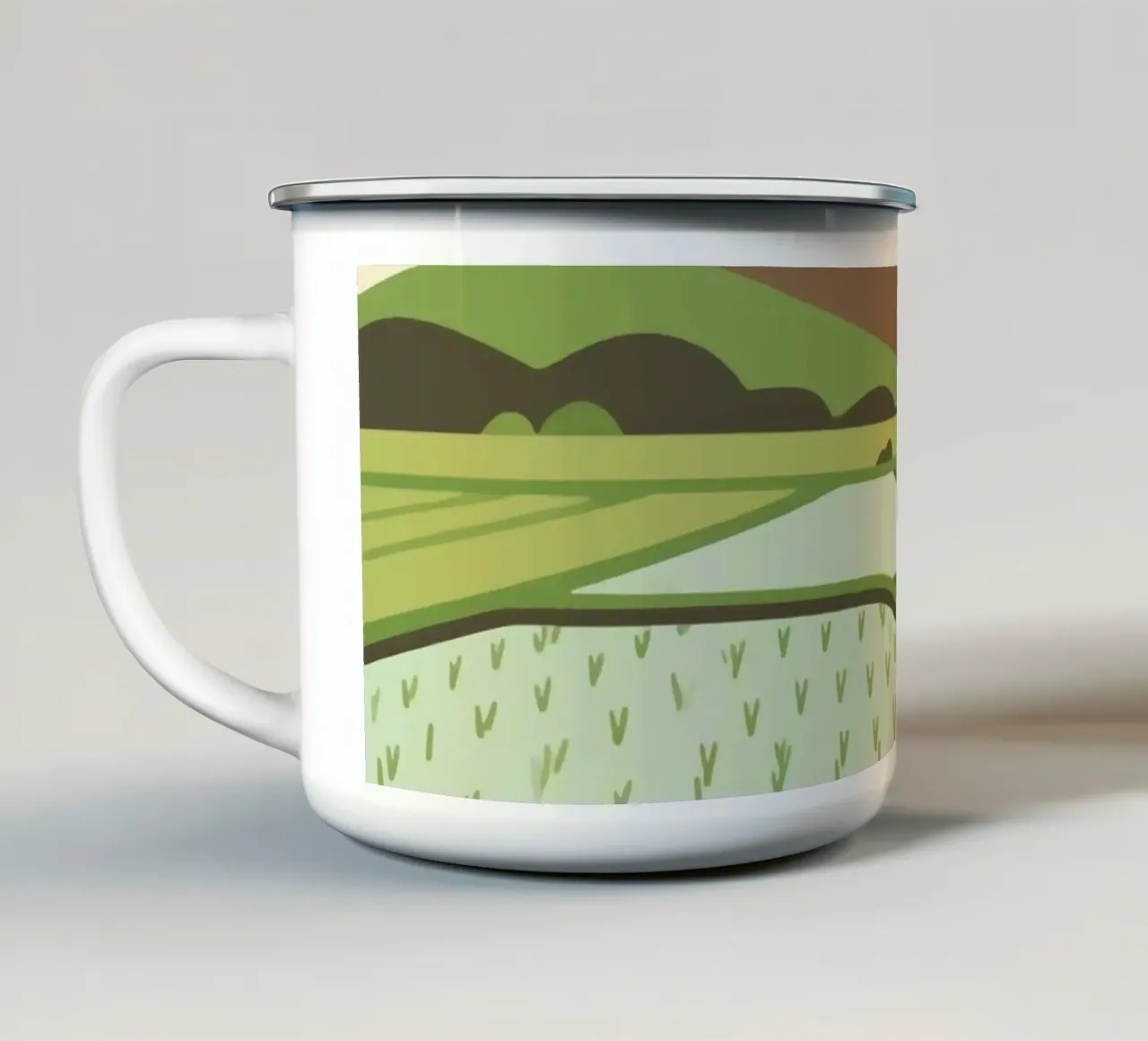 Rurale di montagna tazza in smalto da knowledge