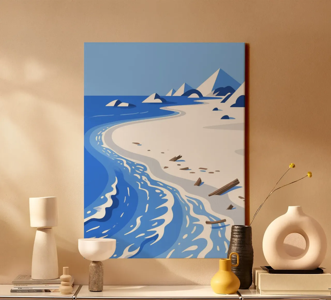 Lagune-strand canvas van knowledge