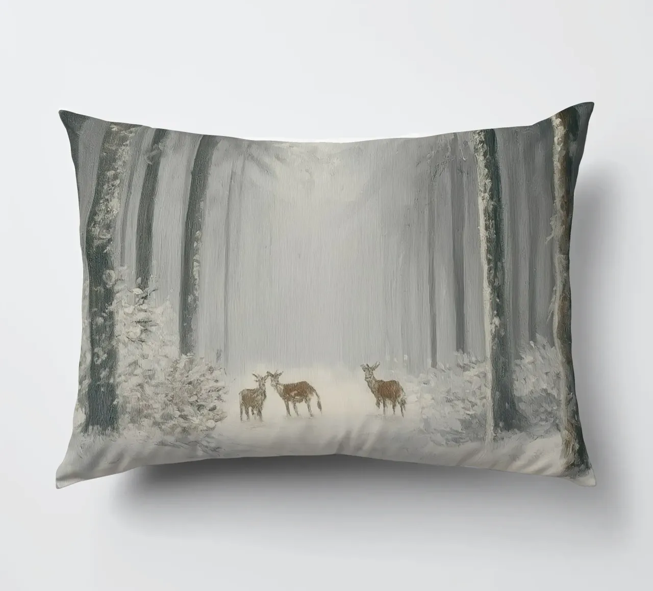 Foresta invernale con cervi nella neve cuscino da Cozy Vibes