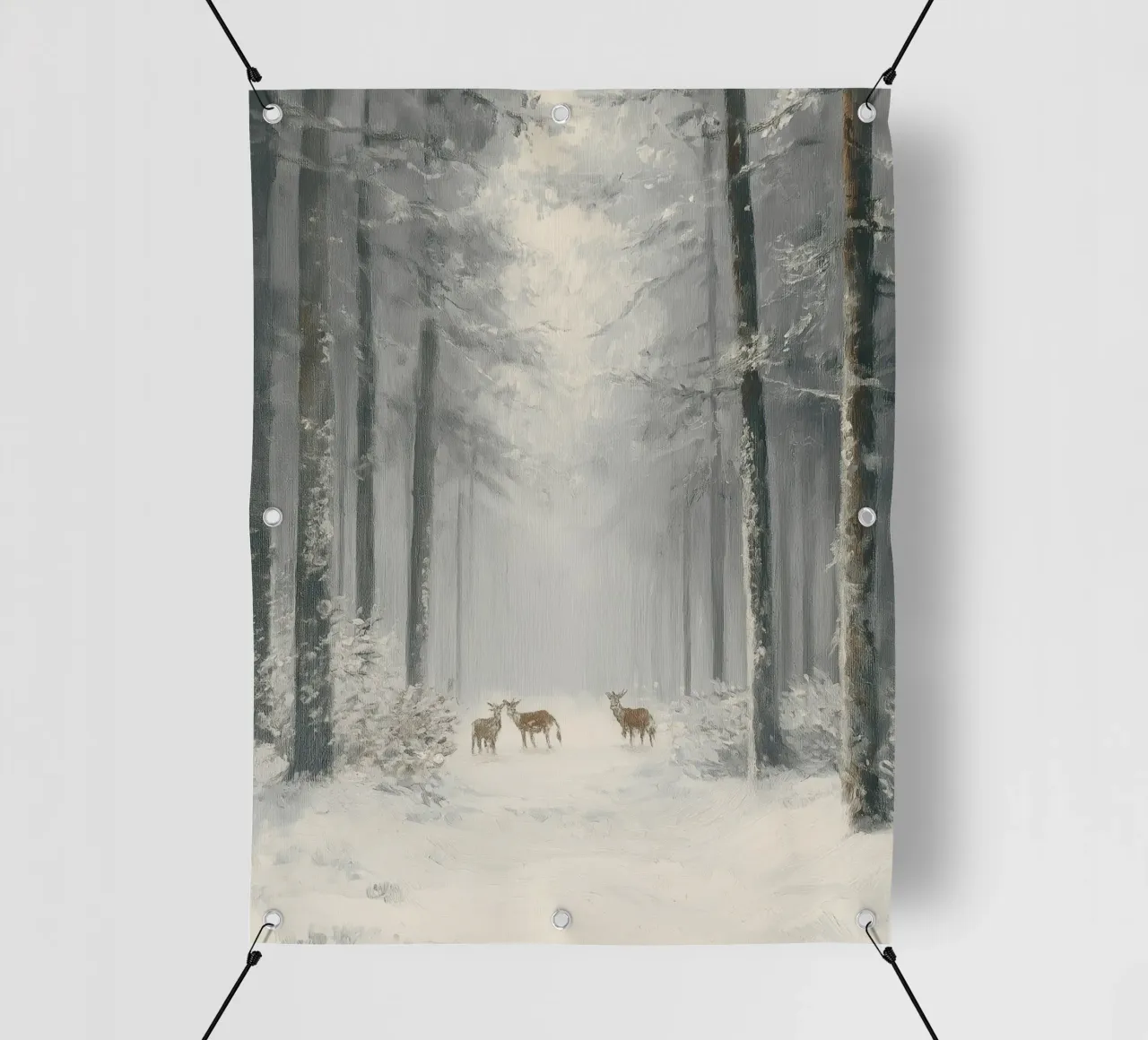 Foresta invernale con cervi nella neve telo in pvc da Cozy Vibes