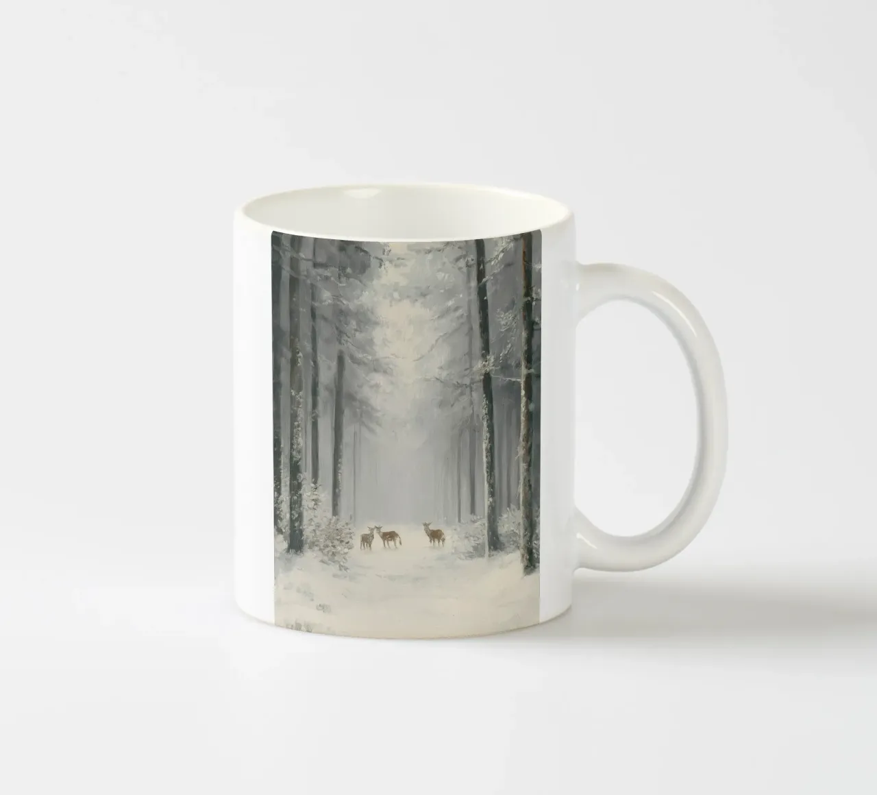 Foresta invernale con cervi nella neve tazza in ceramica da Cozy Vibes