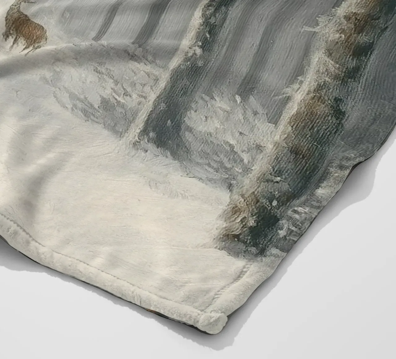 Foresta invernale con cervi nella neve coperta in pile da Cozy Vibes